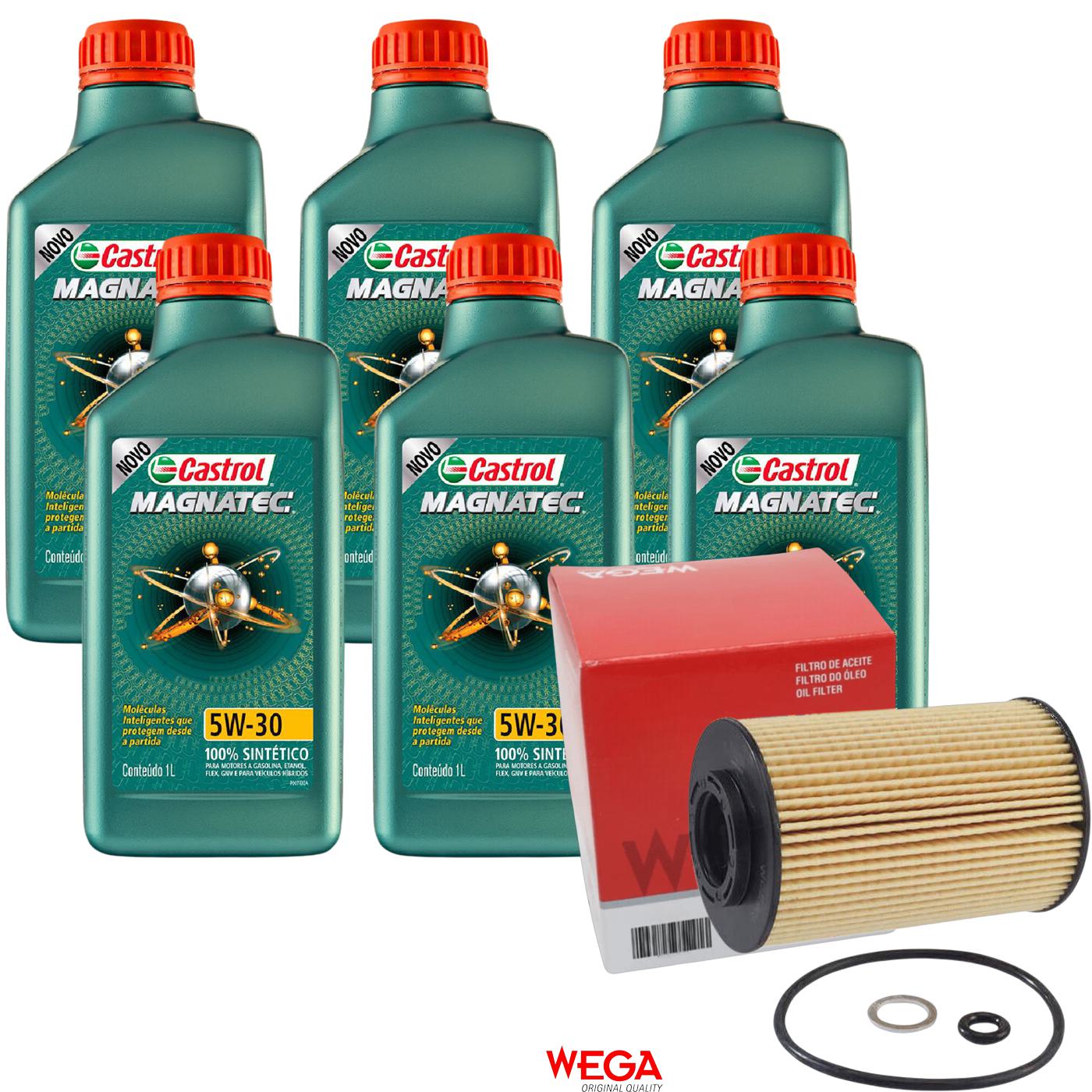 Kit Filtro e 6L Óleo Motor 5W30 Magnatec - Castrol / Wega - 3434565 / WOE-905