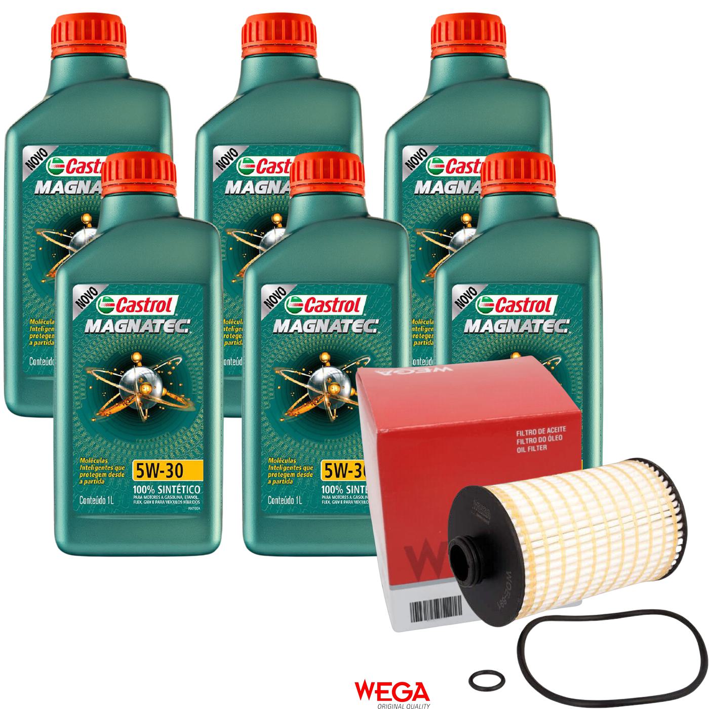 Kit Filtro e 6L Óleo Motor 5W30 Magnatec - Castrol / Wega - 3434565 / WOE-691