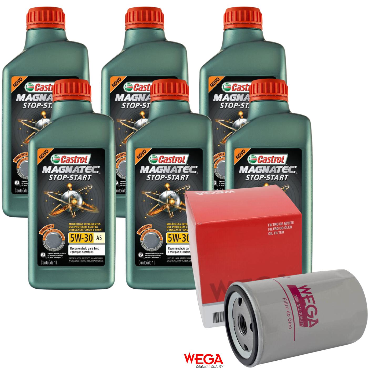 Kit Filtro e 6L Óleo Motor 5W30 Magnatec - Castrol / Wega - 3410930 / WO-180