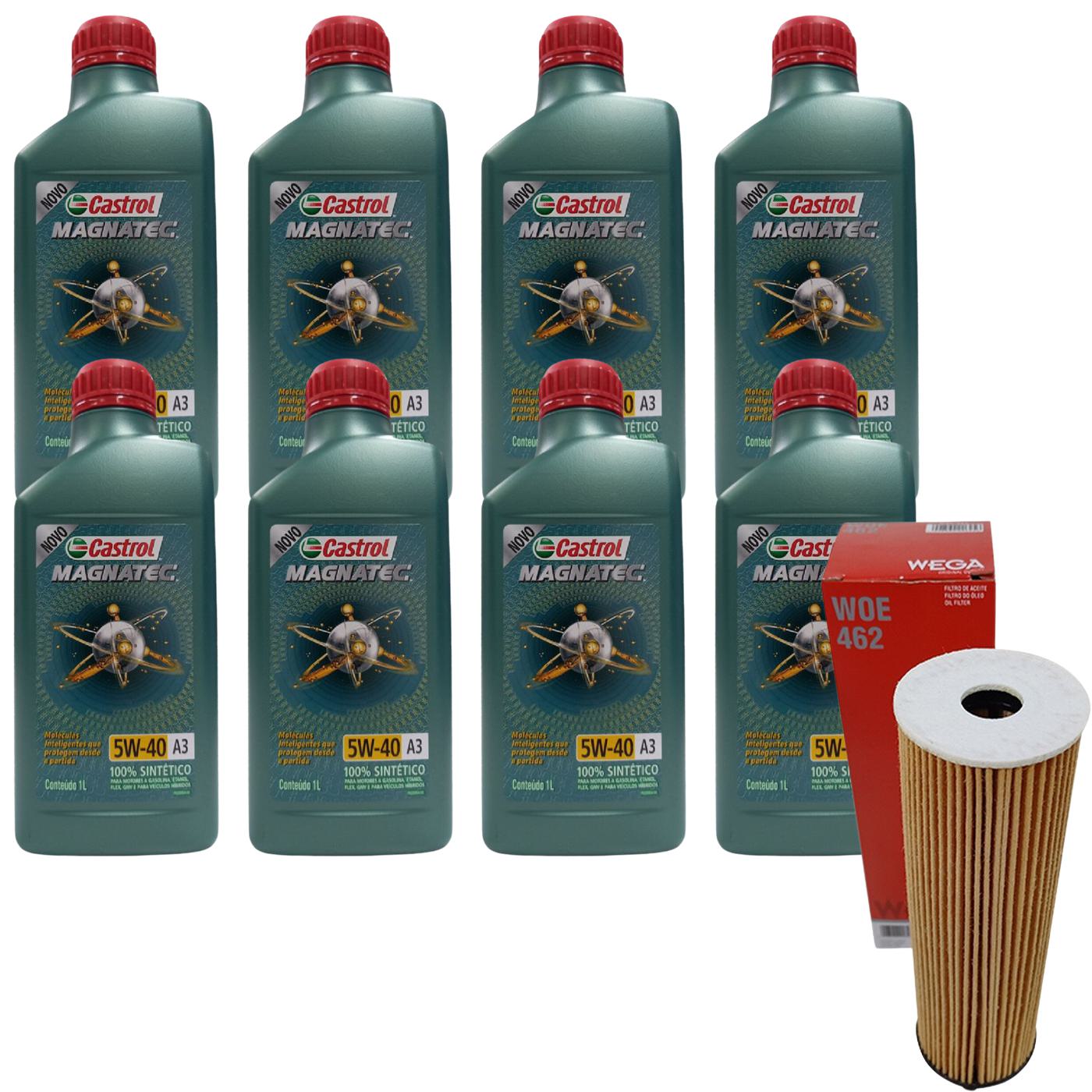 Kit Filtro e 8L Óleo Motor 5W40 Magnatec - Castrol / Wega - 3436621 / WOE462