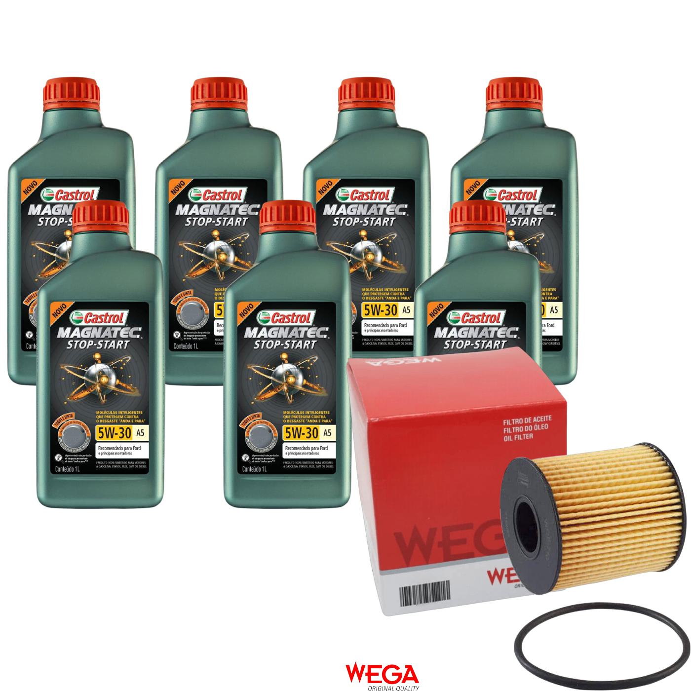 Kit Filtro e 7L Óleo Motor 5W30 Magnatec - Castrol / Wega - 3410930 / WOE-710