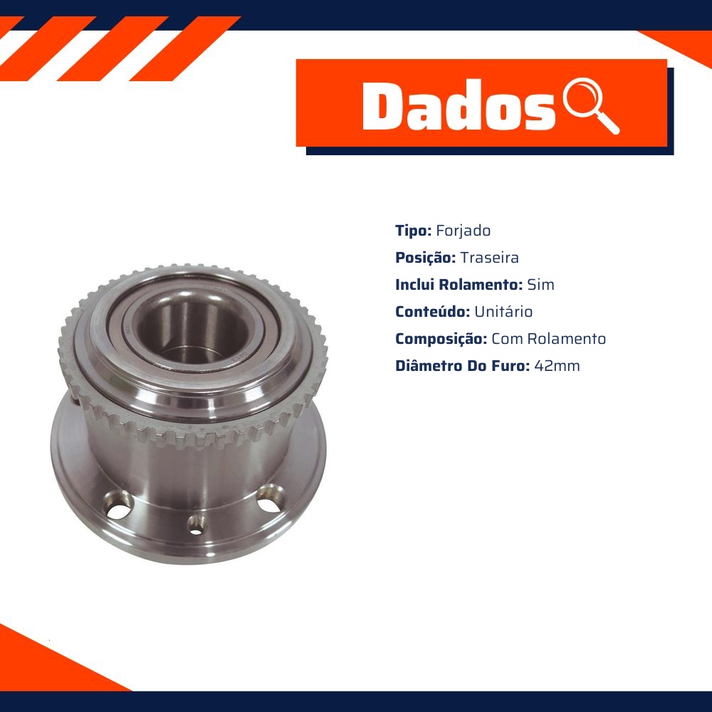 Cubo de Roda Traseiro com Rolamento - IMA - AL-621/A