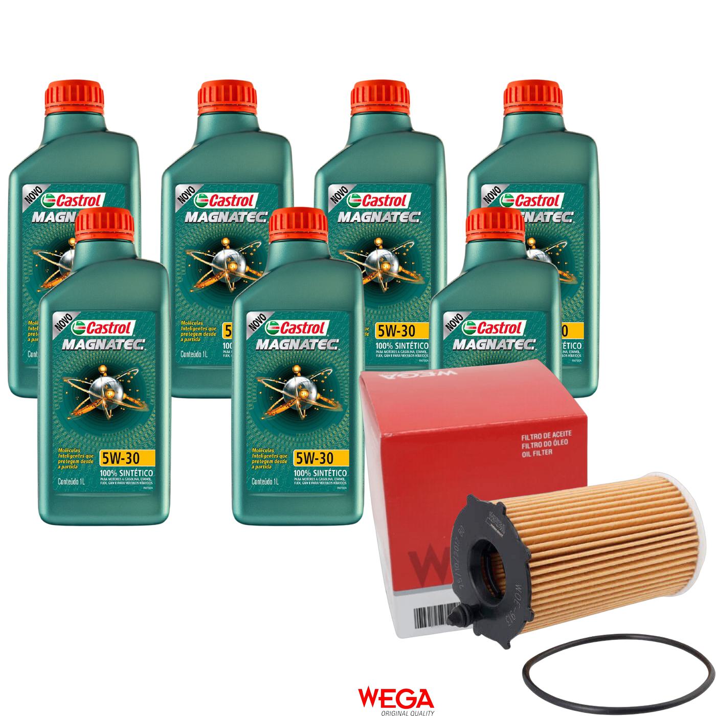 Kit Filtro e 7L Óleo Motor 5W30 Magnatec - Castrol / Wega - 3434565 / WOE-913