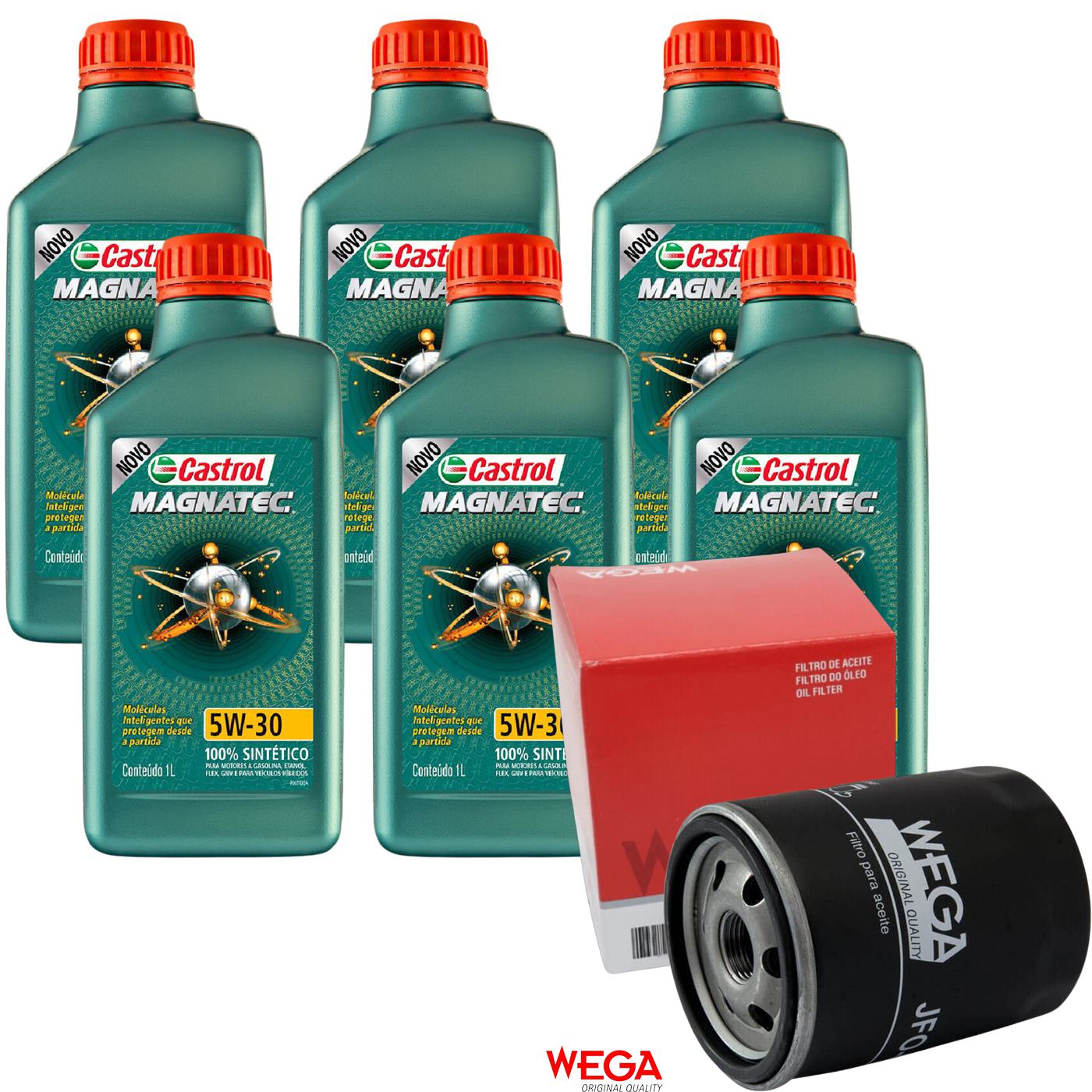 Kit Filtro e 6L Óleo Motor 5W30 Magnatec - Castrol / Wega - 3434565 / JFO-0215