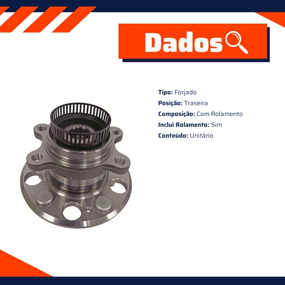 Cubo de Roda Traseiro com Rolamento para Hyundai I30 e I30 CW - IMA - AL-781