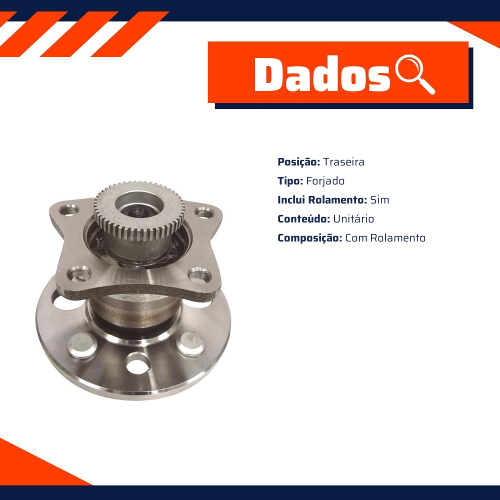 Cubo de Roda Traseiro com Rolamento para Toyota Corolla - IMA - AL-789