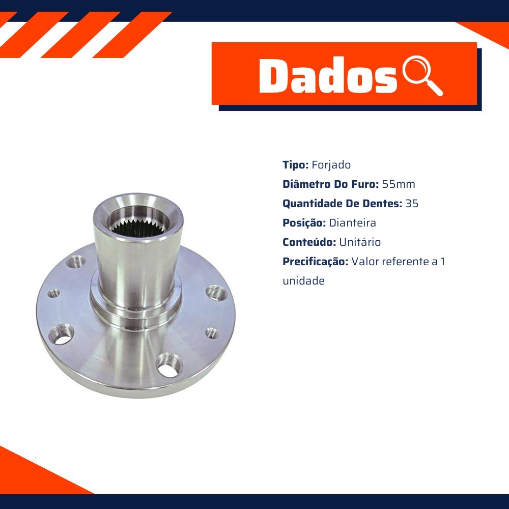 Cubo de Roda Dianteiro 35 Dentes para Fiat Ducato - IMA - AL-935
