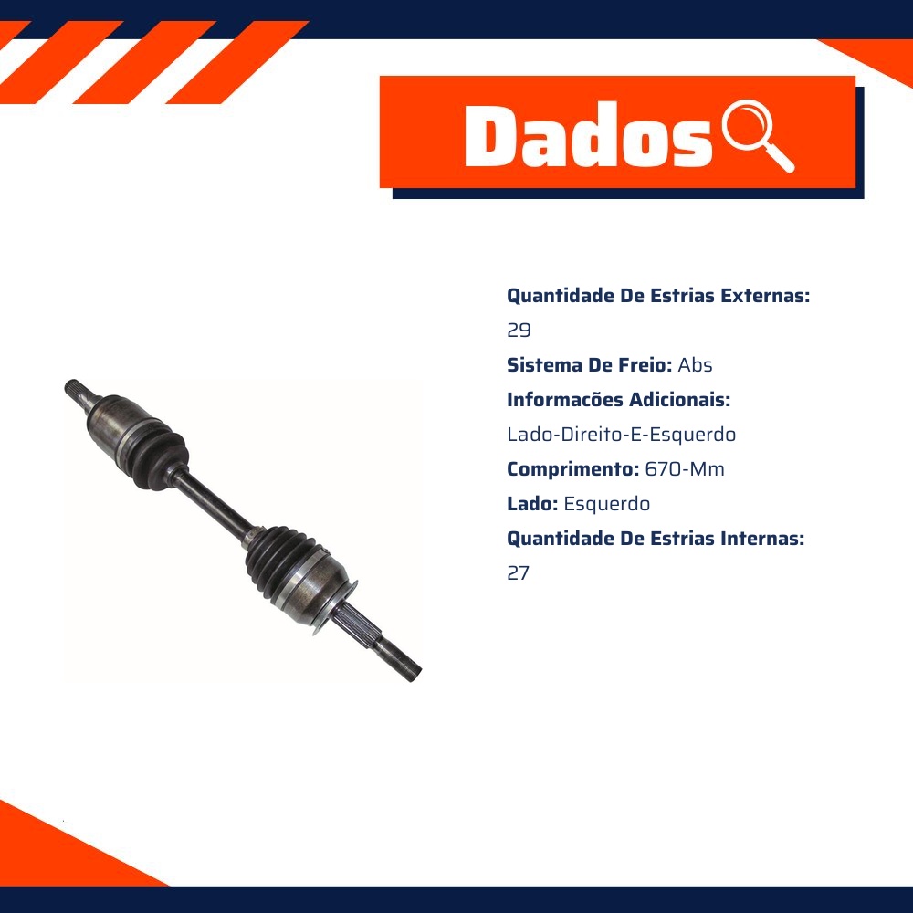 Semieixo Direito Esquerdo para Nissan Frontier - IMA - AL-1449