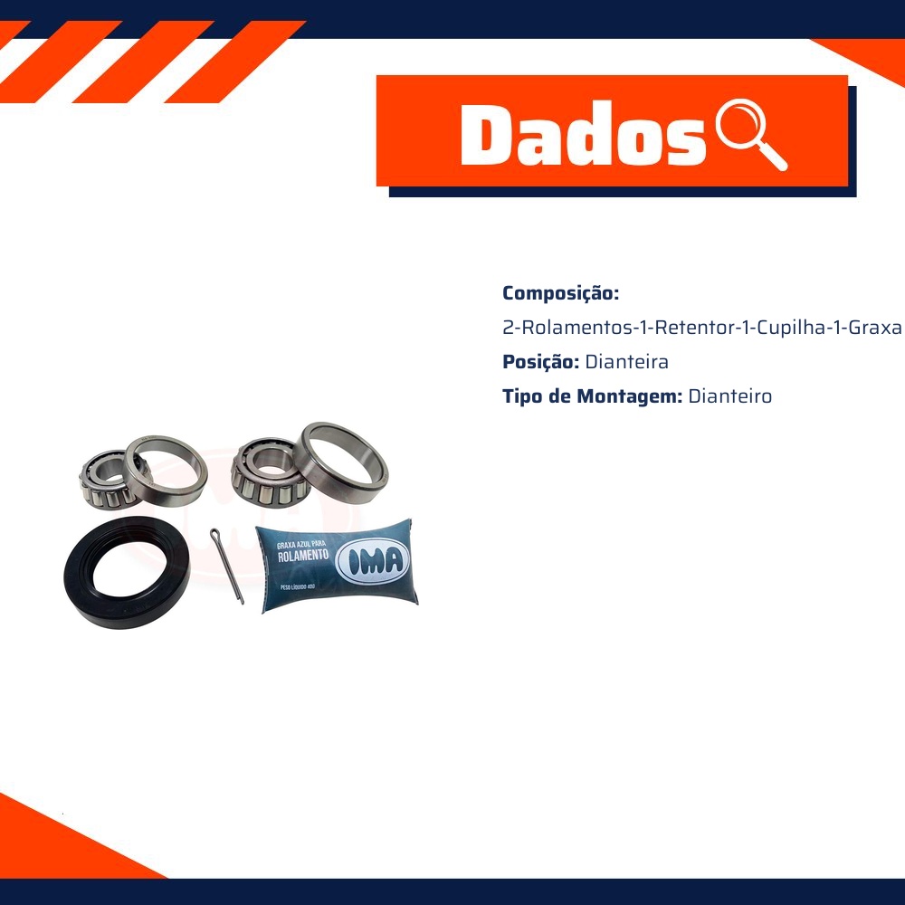 Kit do Rolamento de Roda Dianteiro - IMA - ALK-4580