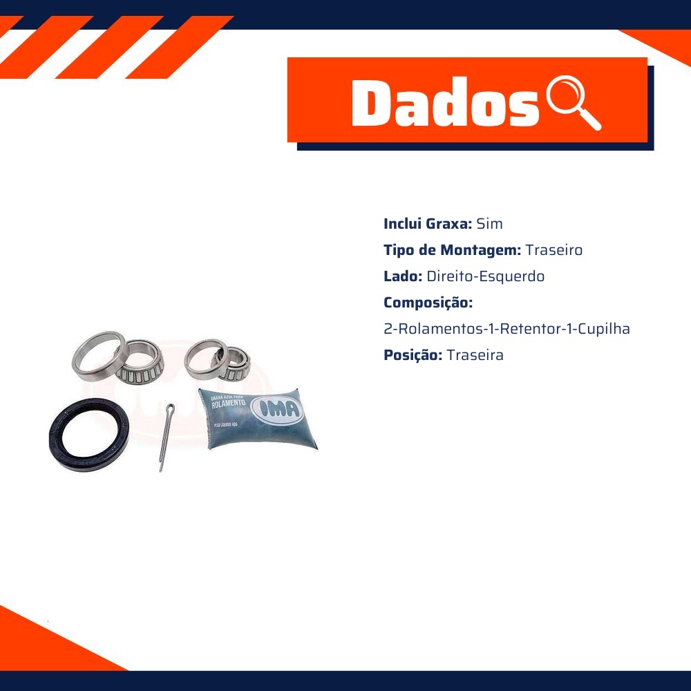 Kit do Rolamento de Roda Traseiro - IMA - ALK-4528