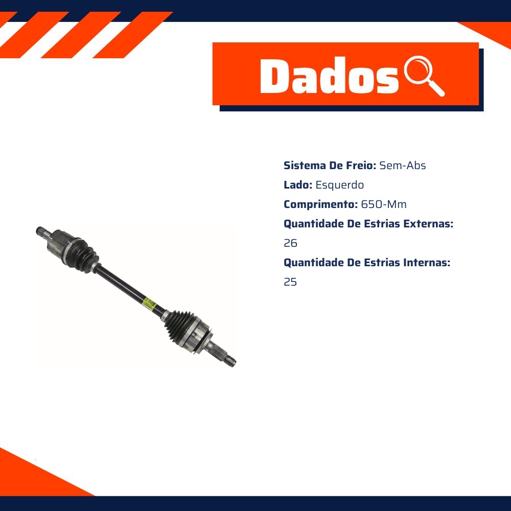Semieixo Esquerdo para Honda Civic - IMA - AL-1407