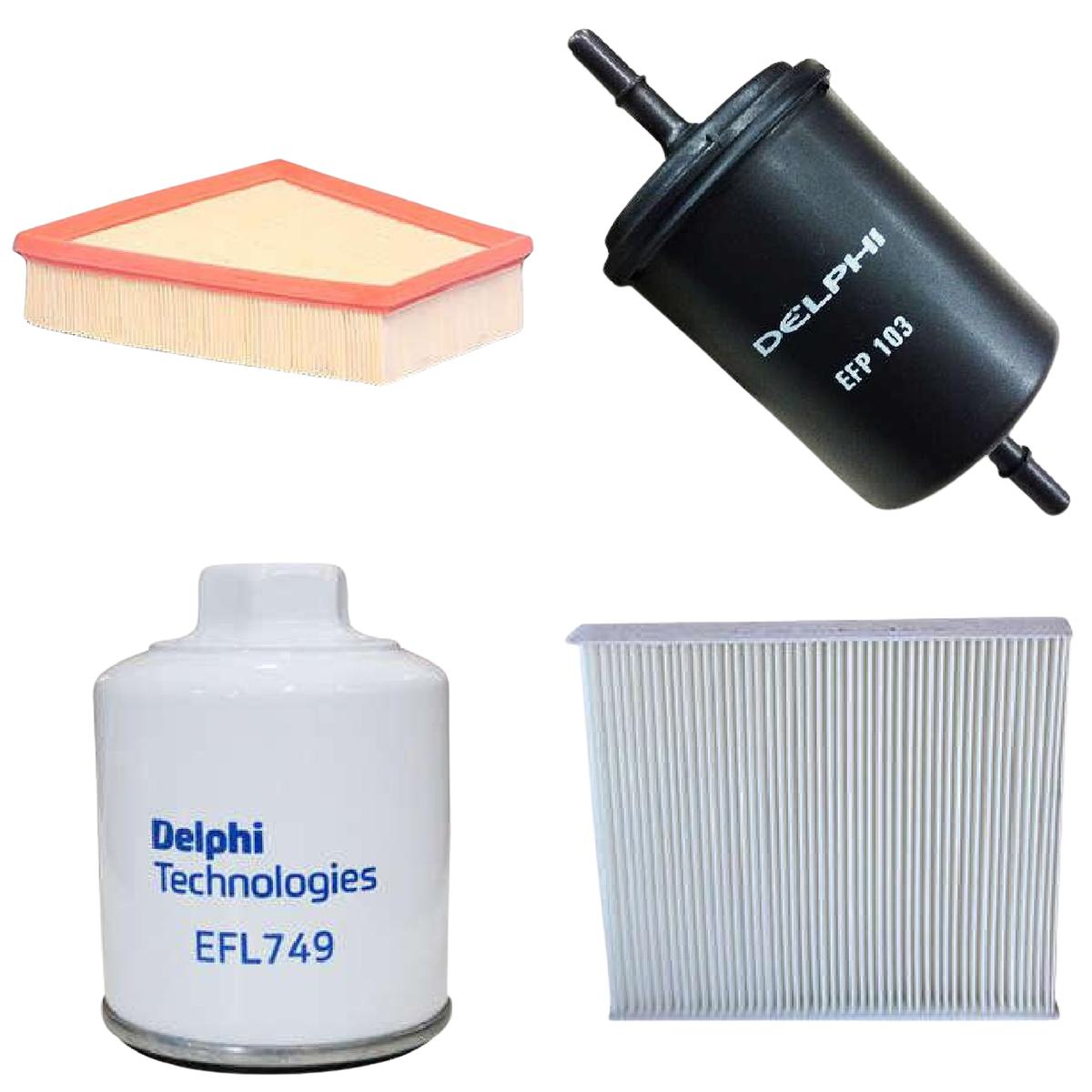 Kit Filtros Óleo Ar Comb A/C - Delphi - CKF10022/EDA127/EFL749/EFP103