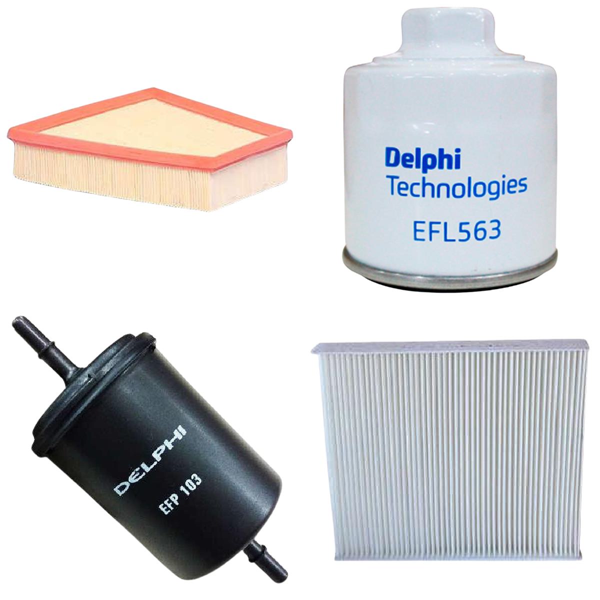 Kit Filtros Óleo Ar Comb A/C - Delphi - CKF10022/EDA127/EFL563/EFP103
