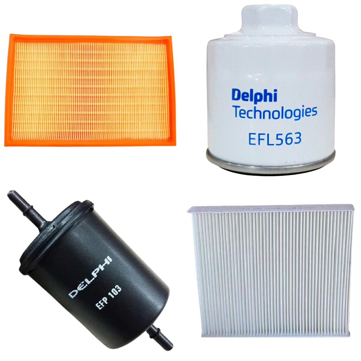 Kit Filtros Óleo Ar Comb A/C - Delphi - CKF10022/EFA965/EFL563/EFP103