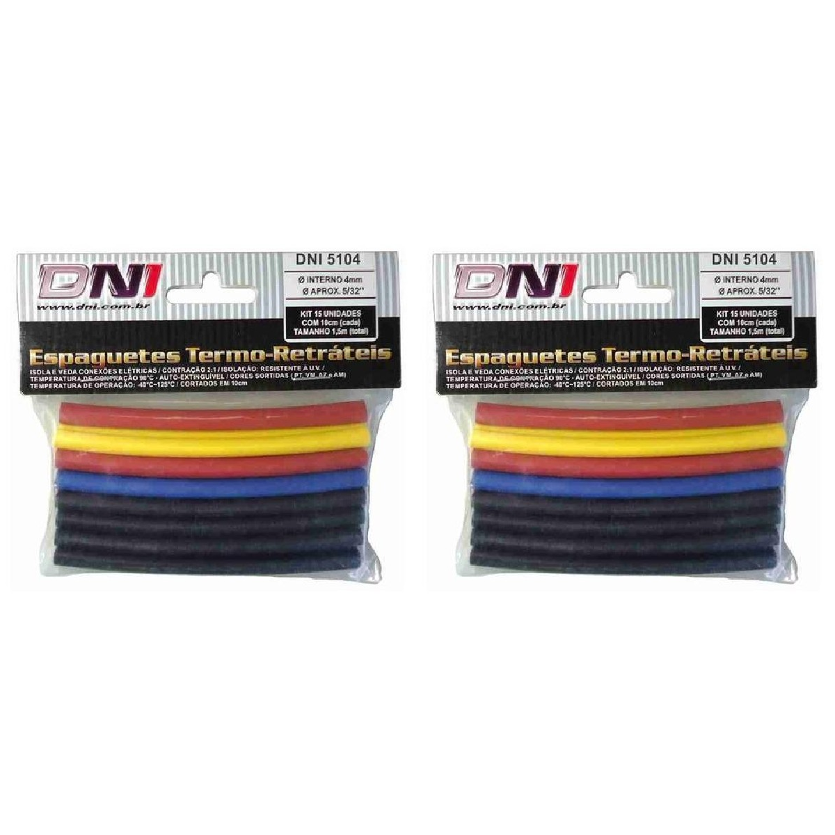 Espaguete Termo-retrátil 4mm Contração 2:1 Kit 30 Peças - DNI 5104