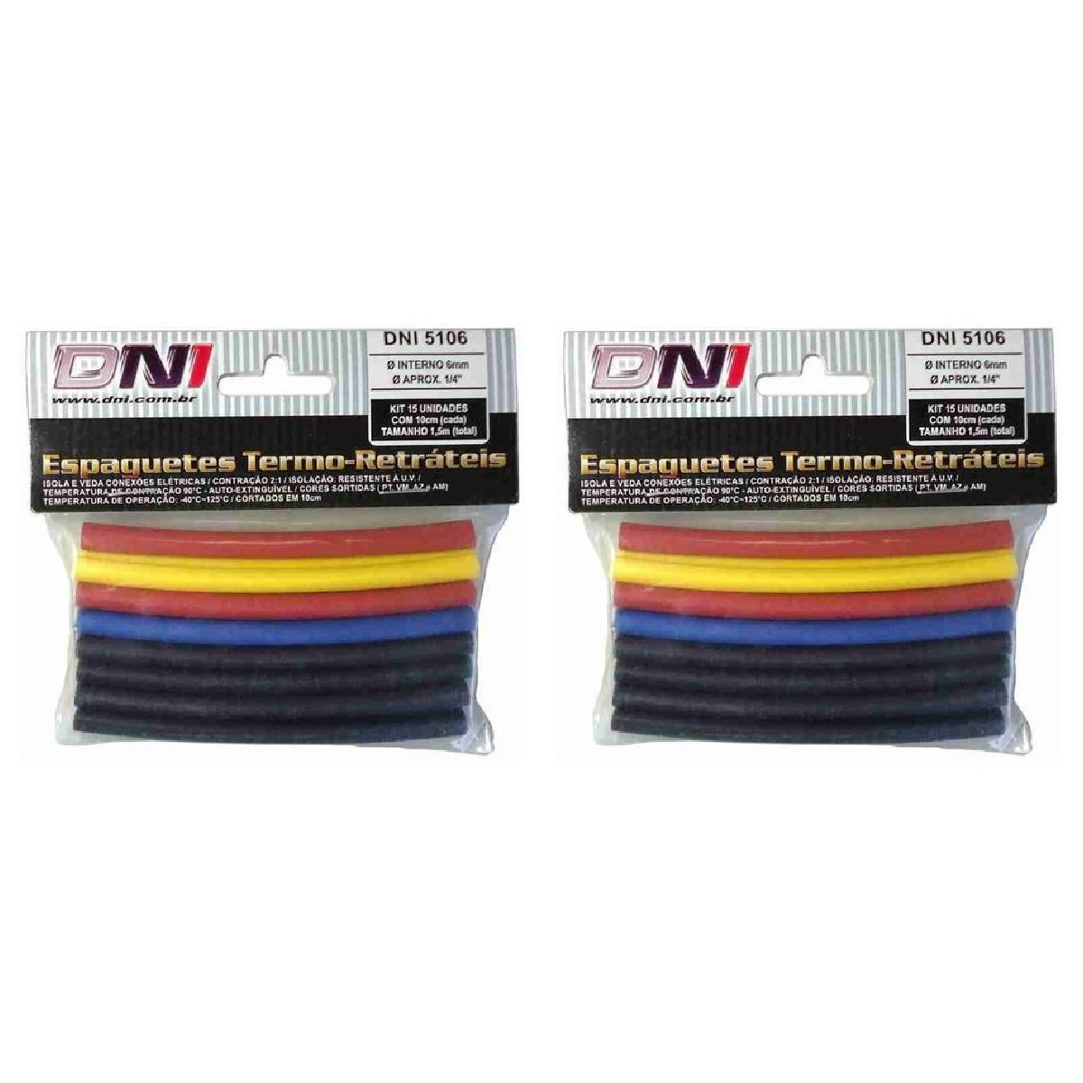 Espaguete Termo-retrátil 6mm Contração 2:1 Kit 30 Peças - DNI 5106