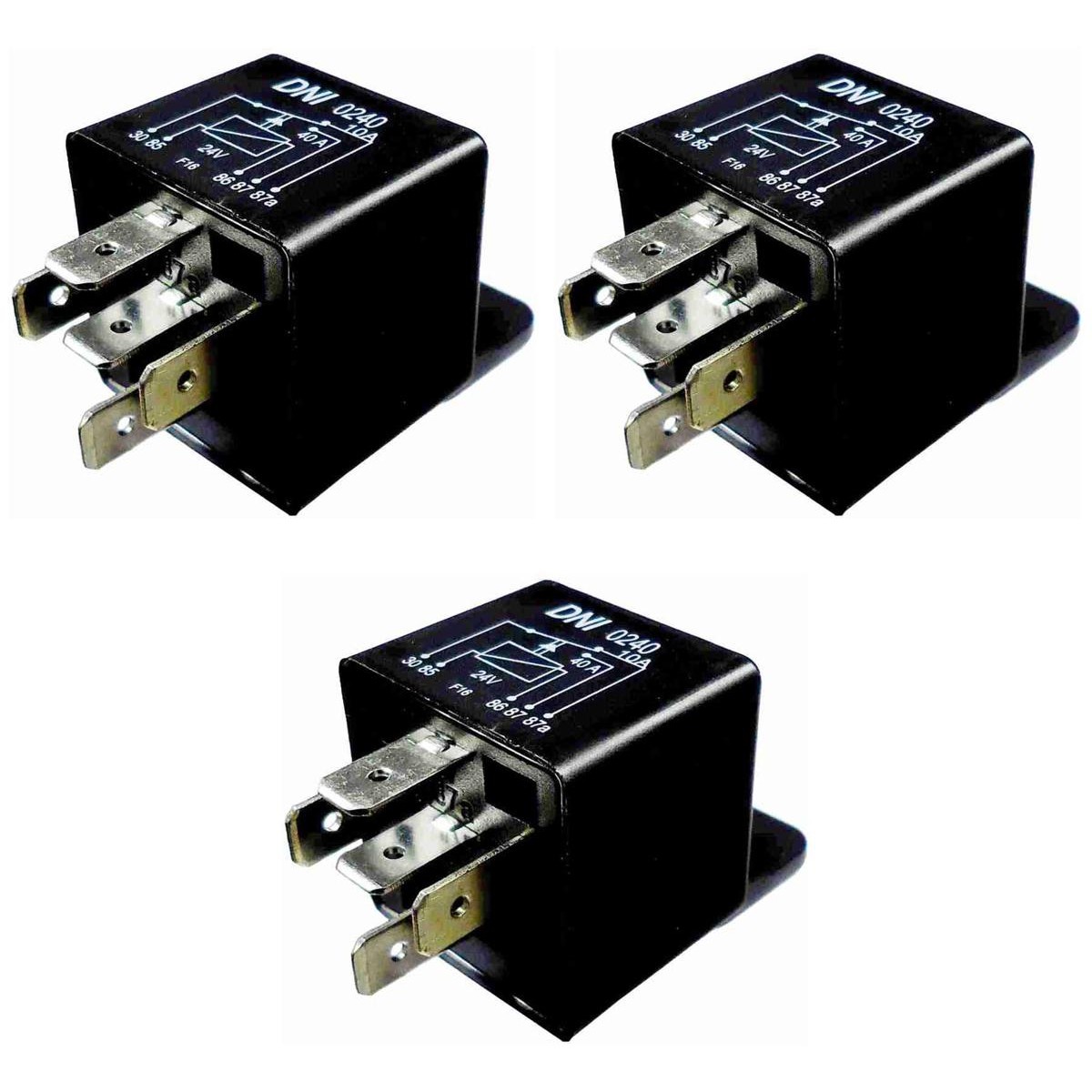 3 Relés Auxiliar Reversor 24V 5 Terminais - DNI 0240