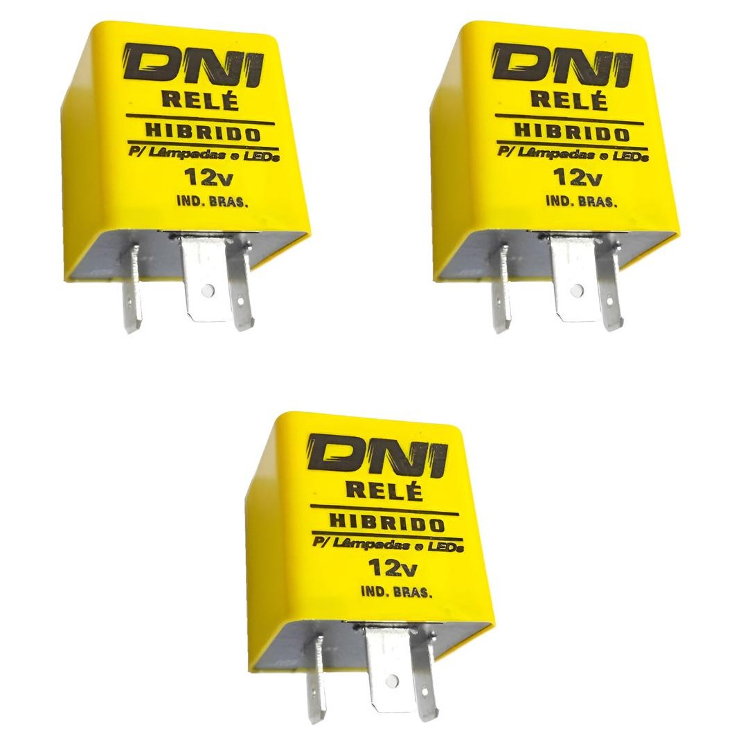 3 Relés Pisca Híbrido 120W 12V 3 Terminais - DNI 1114