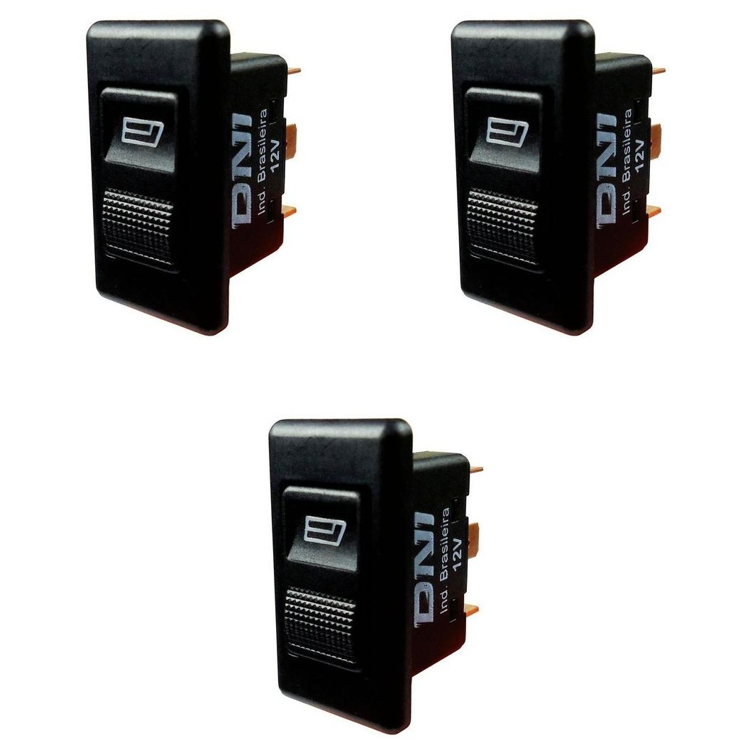 3 Interruptores de Vidro Elétrico Individual 12V - DNI 2013