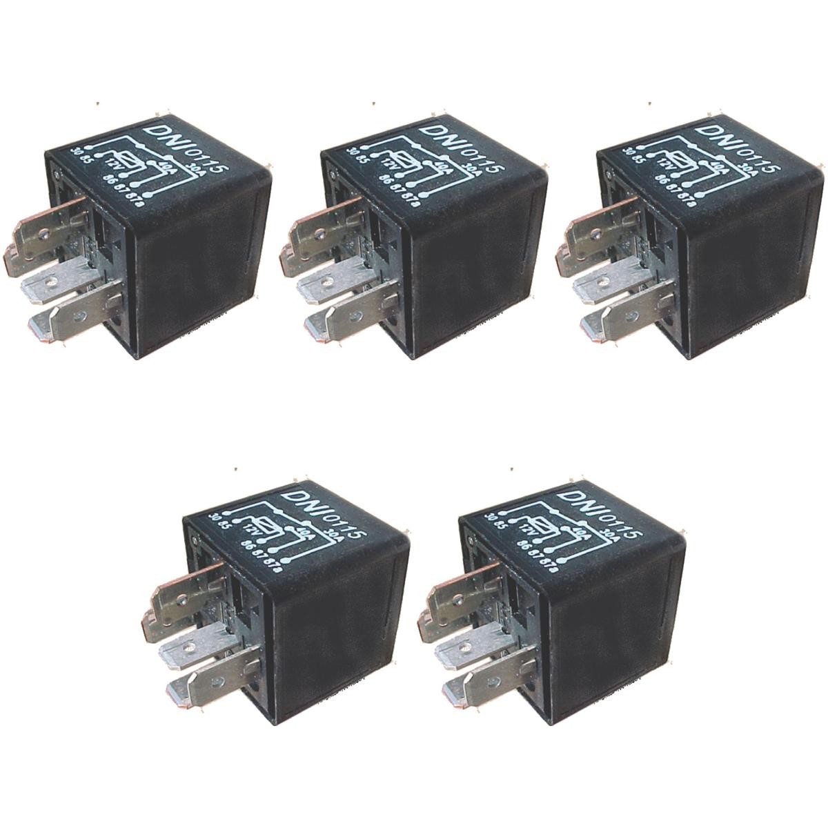 5 Relés Auxiliar Reversor 12V 5 Terminais - DNI 0115