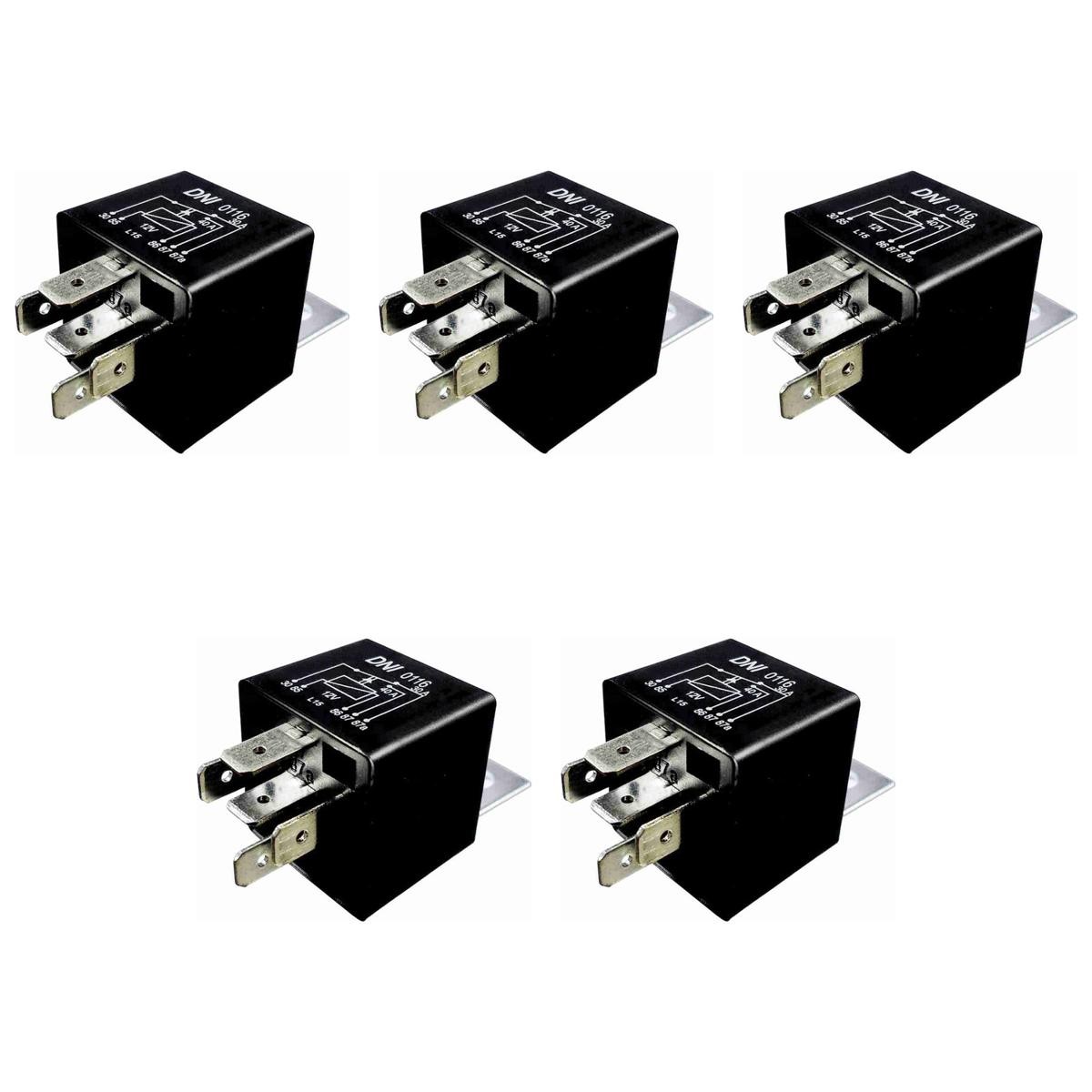 5 Relés Auxiliar Reversor 12V 5 Terminais - DNI 0116