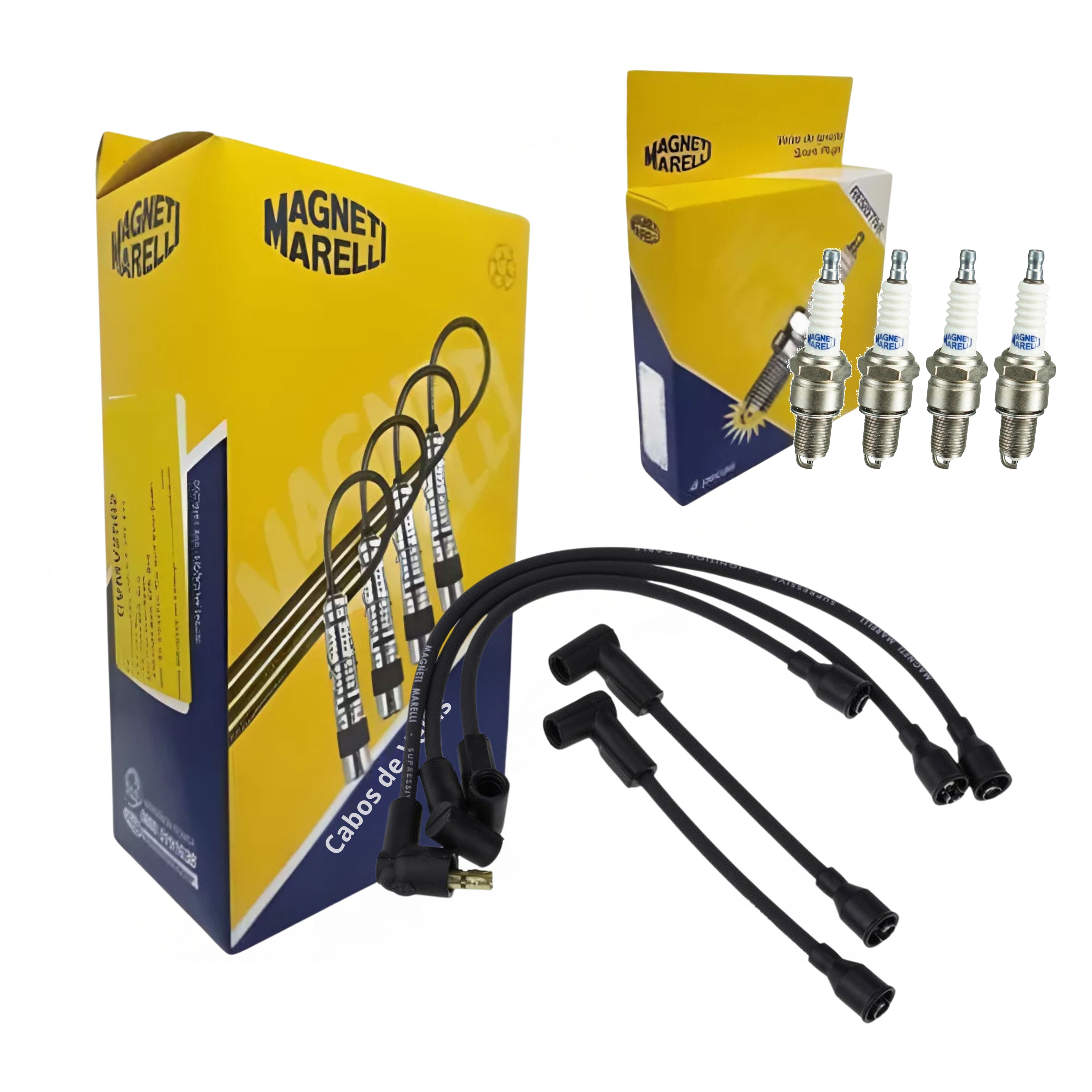 Kit Cabo de Vela e 4 Velas de Ignição - Magneti Marelli - CVMG6302 / F5RFMM