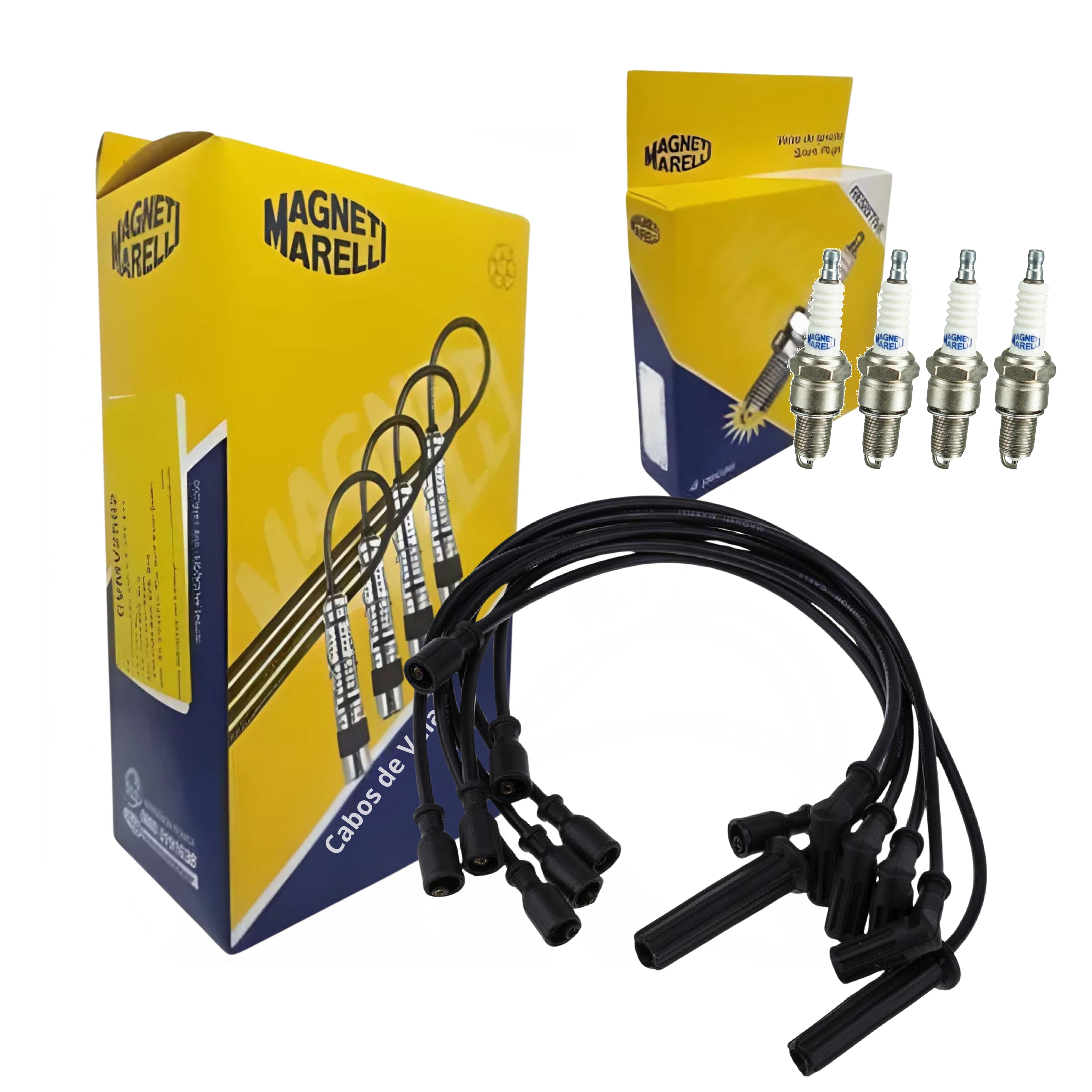 Kit Cabo de Vela e 4 Velas de Ignição - Magneti Marelli - CVMG8102 / F5RFMM