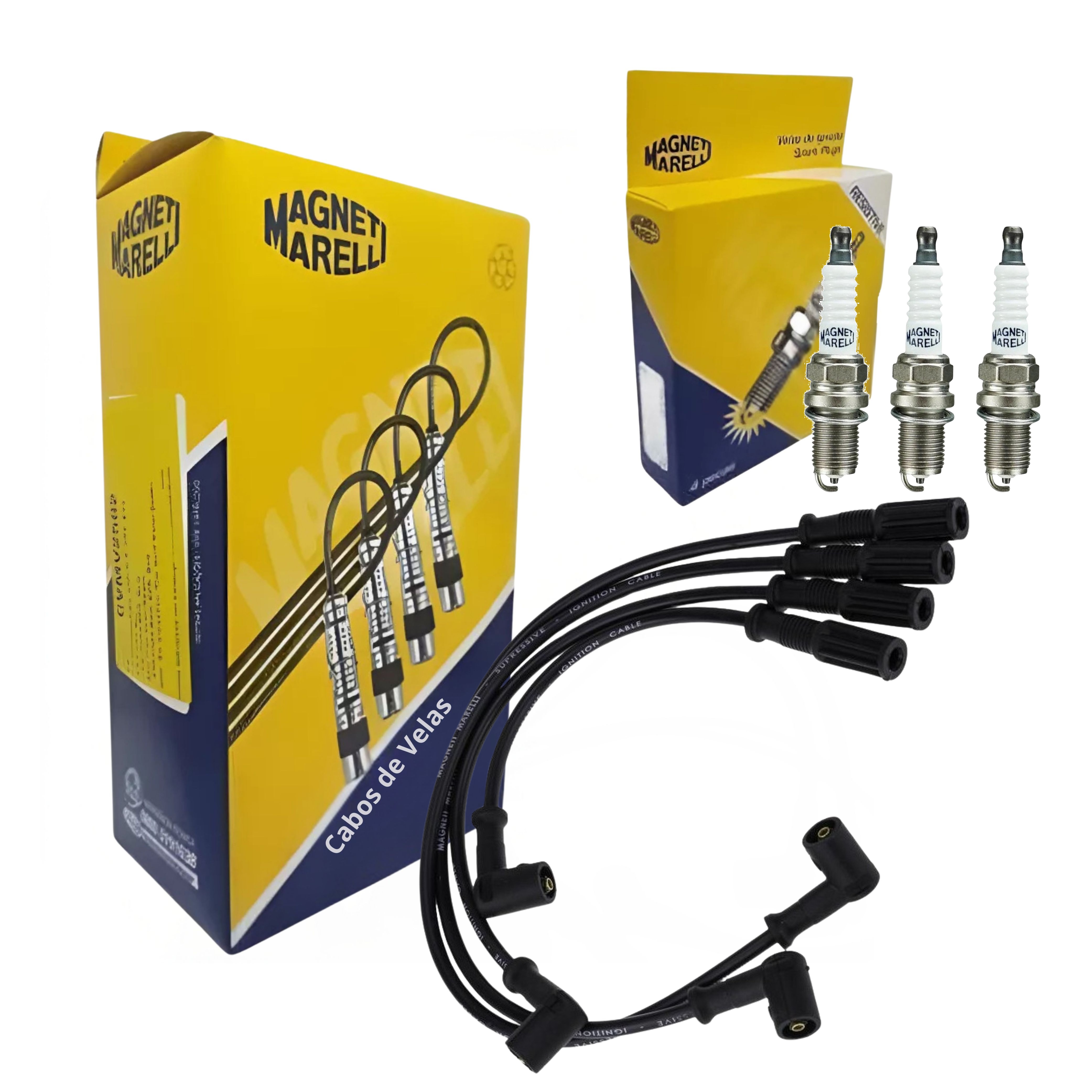 Kit Cabo de Vela e 3 Velas de Ignição - Magneti Marelli - CVMT6502 / K6RFMM