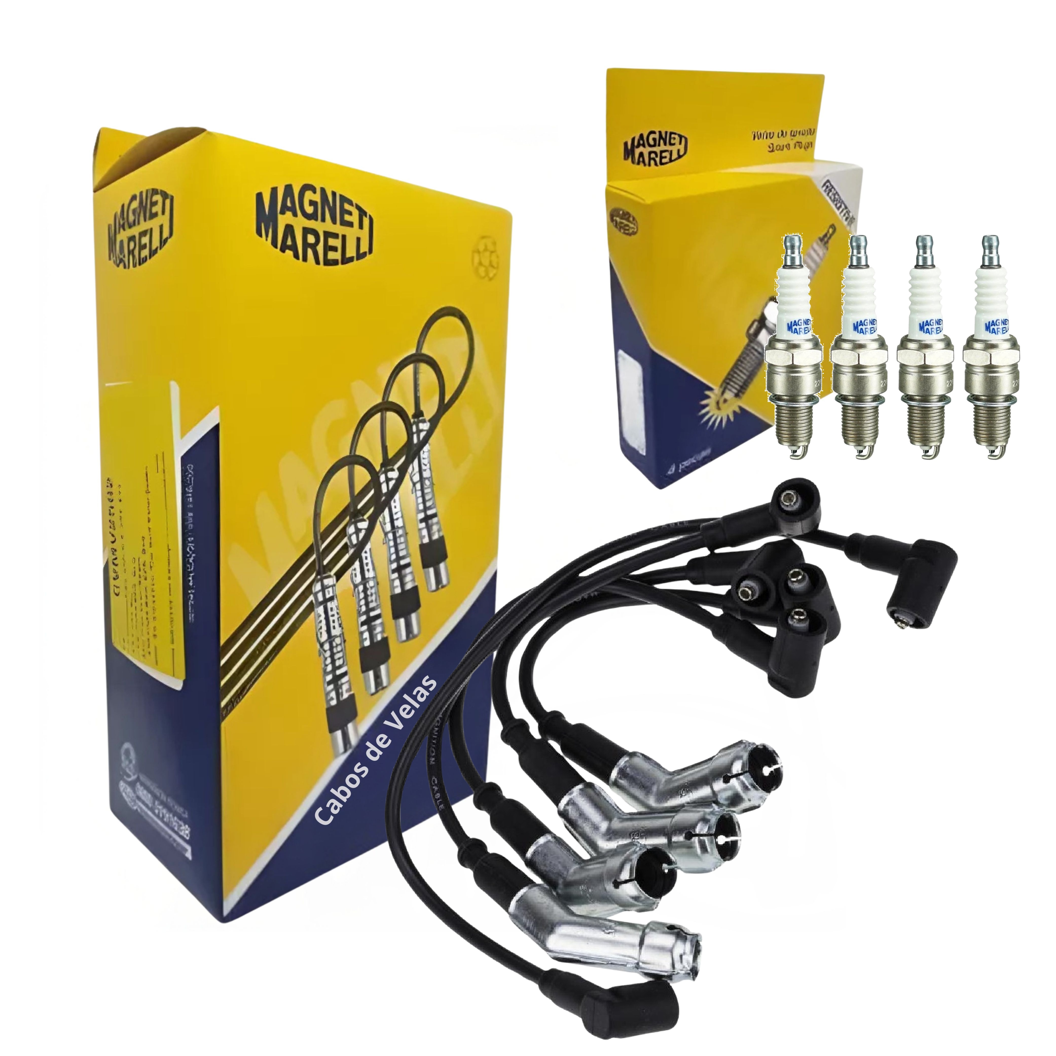 Kit Cabo e Vela de Ignição - Magneti Marelli - CVMV0402 / F6RFMM