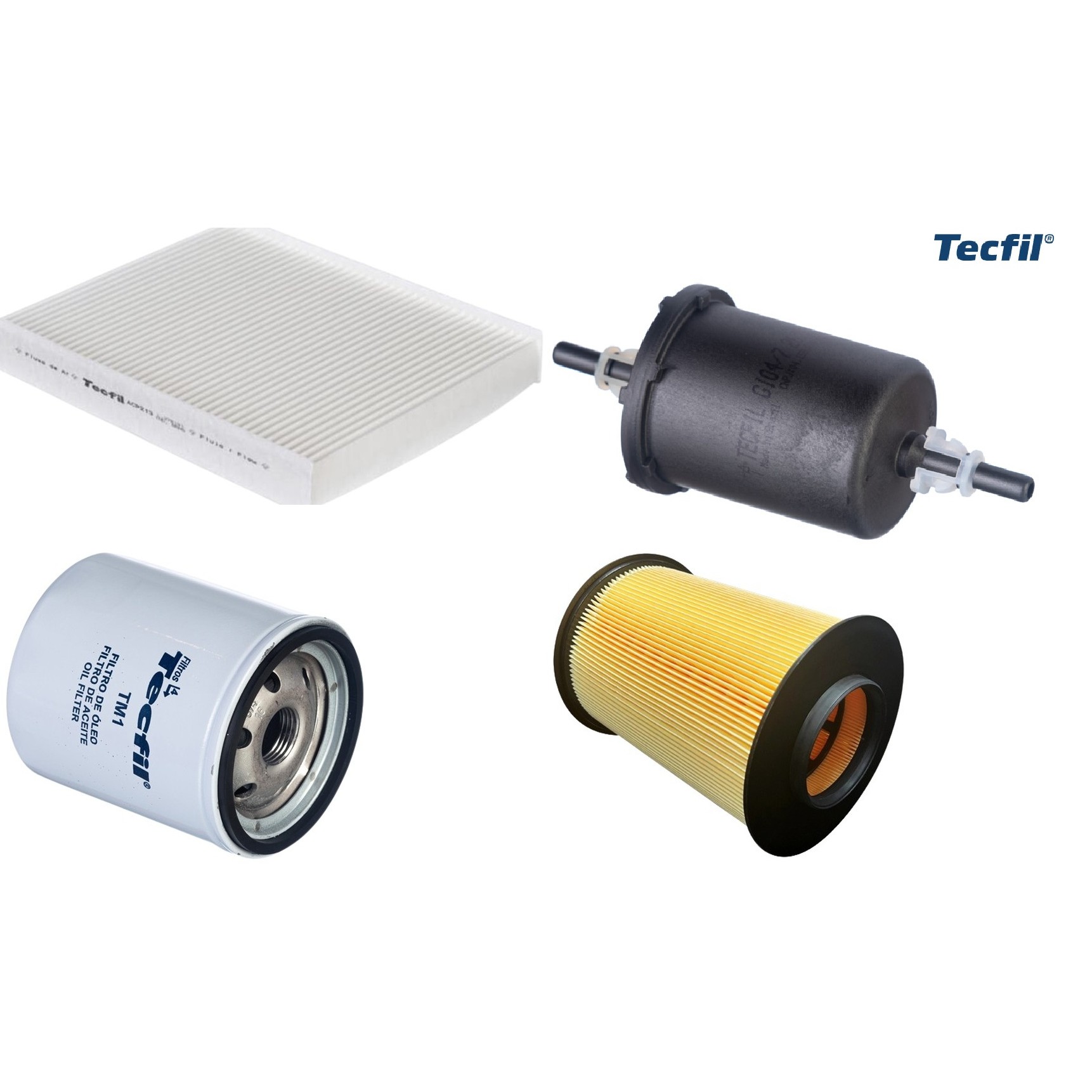 Kit Filtros de Ar do Motor, Óleo, Cabine e Combustível - Tecfil - ACP213 / ARS5196/1 / GI04/7 / PSL34M-(TM1)