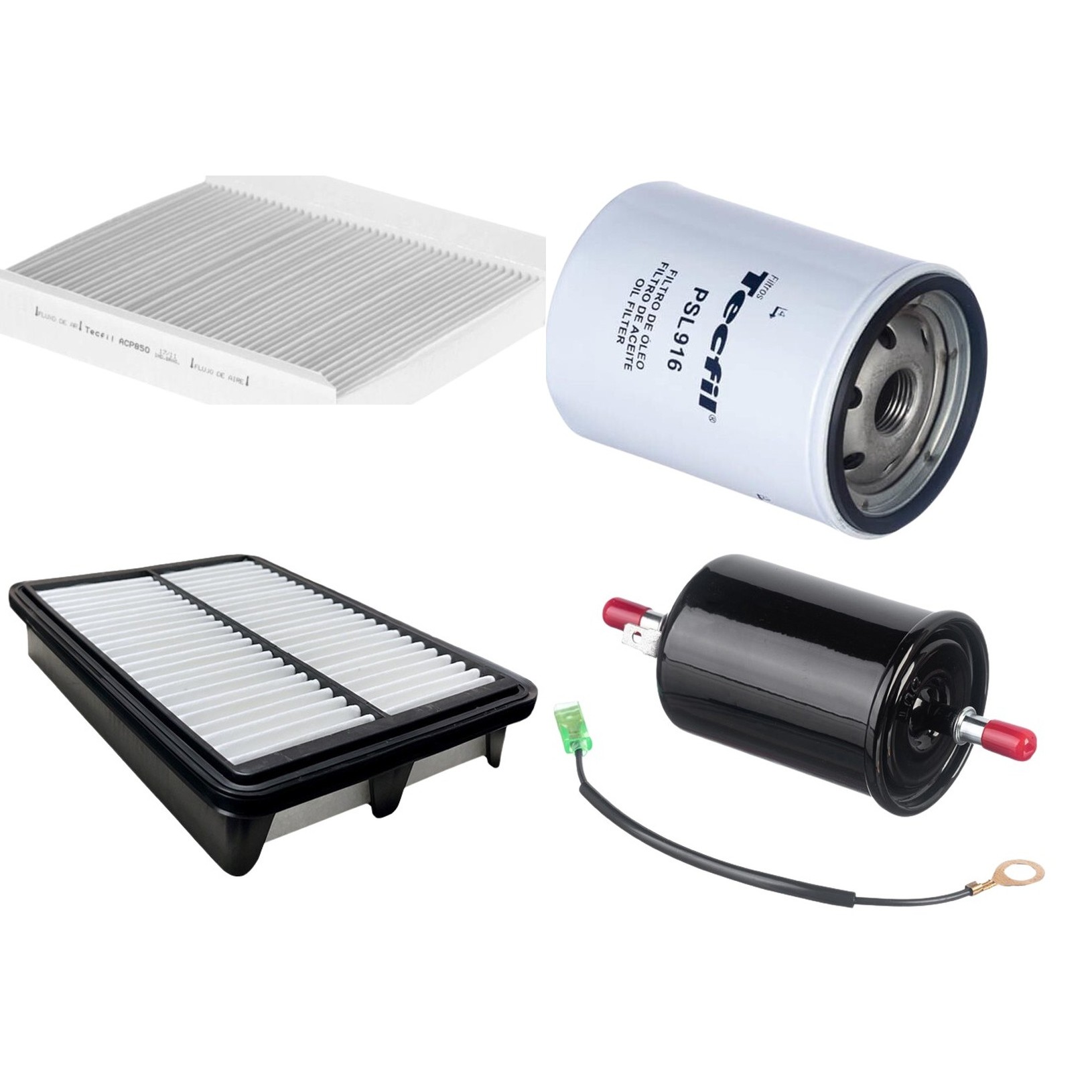 Kit Filtros de Ar do Motor, Óleo, Cabine e Combustível - Tecfil - ACP850 / ARL9121 / GI66 / PSL916