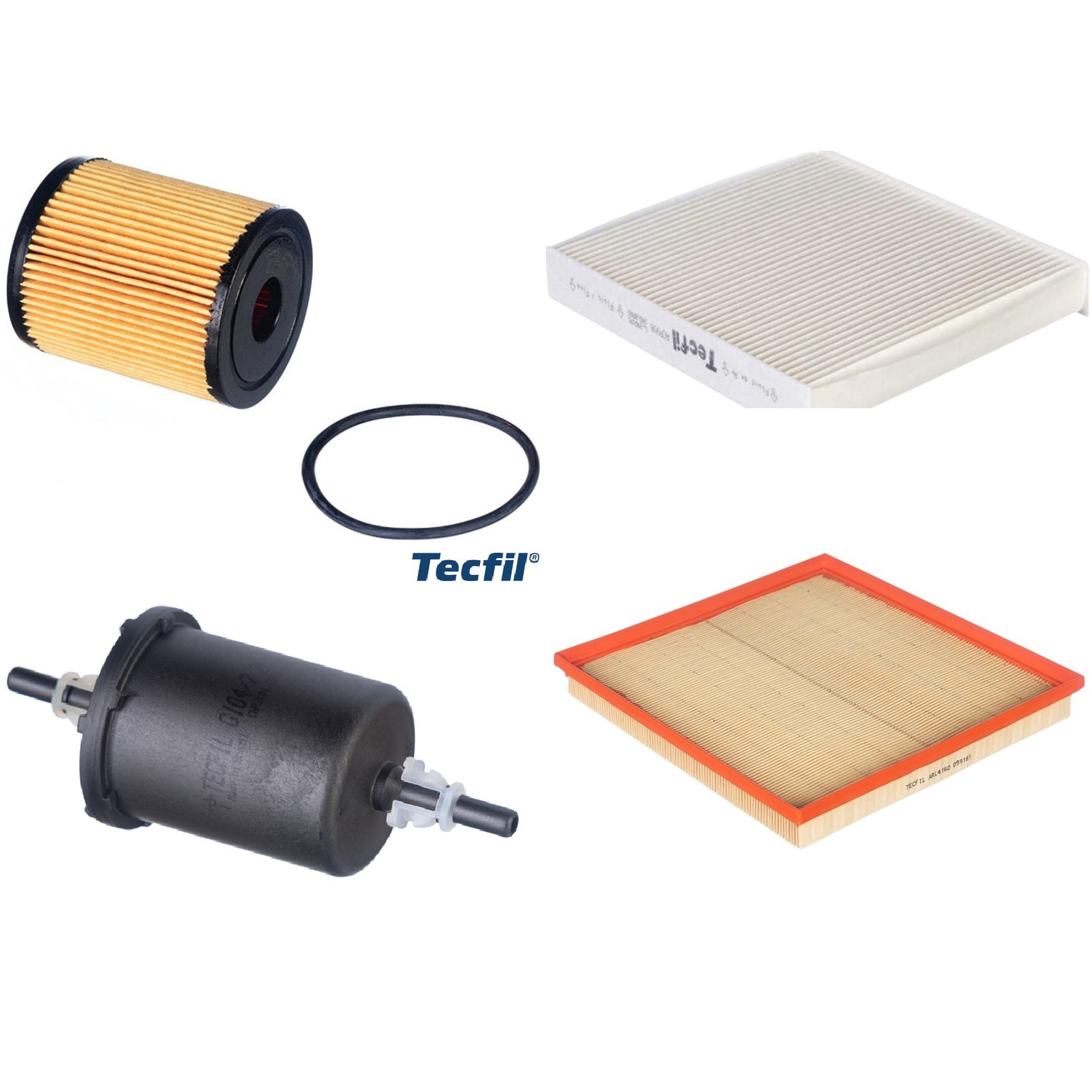 Kit Filtros de Ar do Motor, Óleo, Cabine e Combustível - Tecfil - ACP906 / ARL4160 / GI04/7 / PEL119
