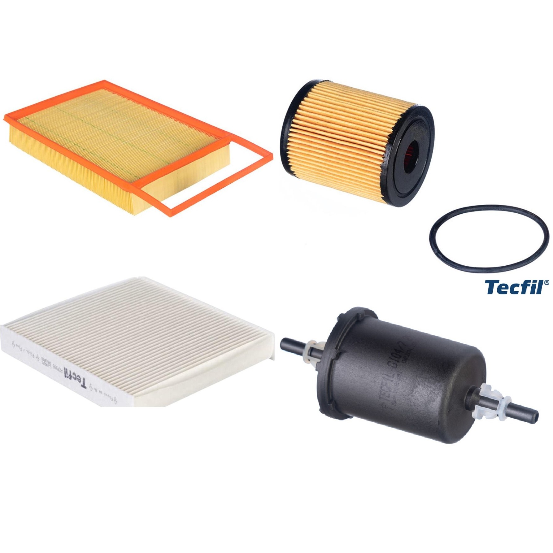 Kit Filtros de Ar do Motor, Óleo, Cabine e Combustível - Tecfil - ACP906 / ARL4154 / GI04/7 / PEL119
