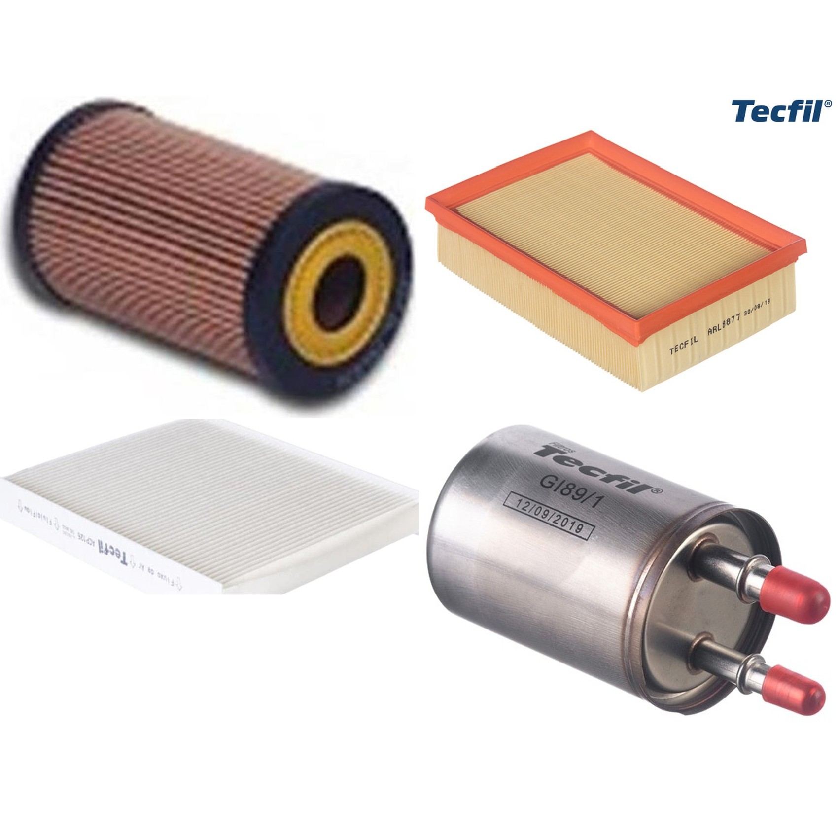 Kit Filtros de Ar do Motor, Óleo, Cabine e Combustível - Tecfil - ACP126 / ARL8877 / GI89/1 / PEL674