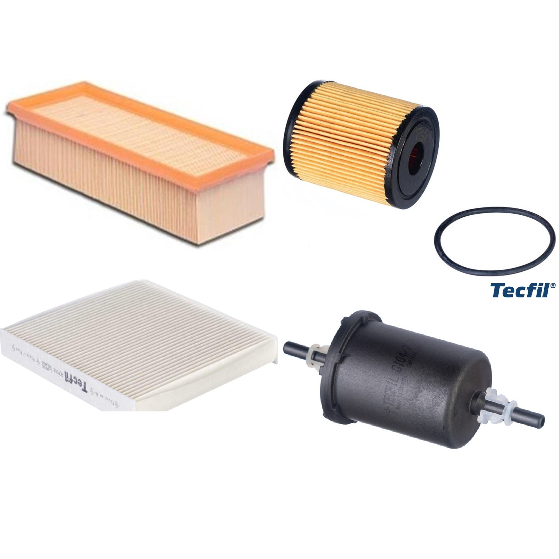 Kit Filtros de Ar do Motor, Óleo, Cabine e Combustível - Tecfil - ACP906 / ARL4152 / GI04/7 / PEL119