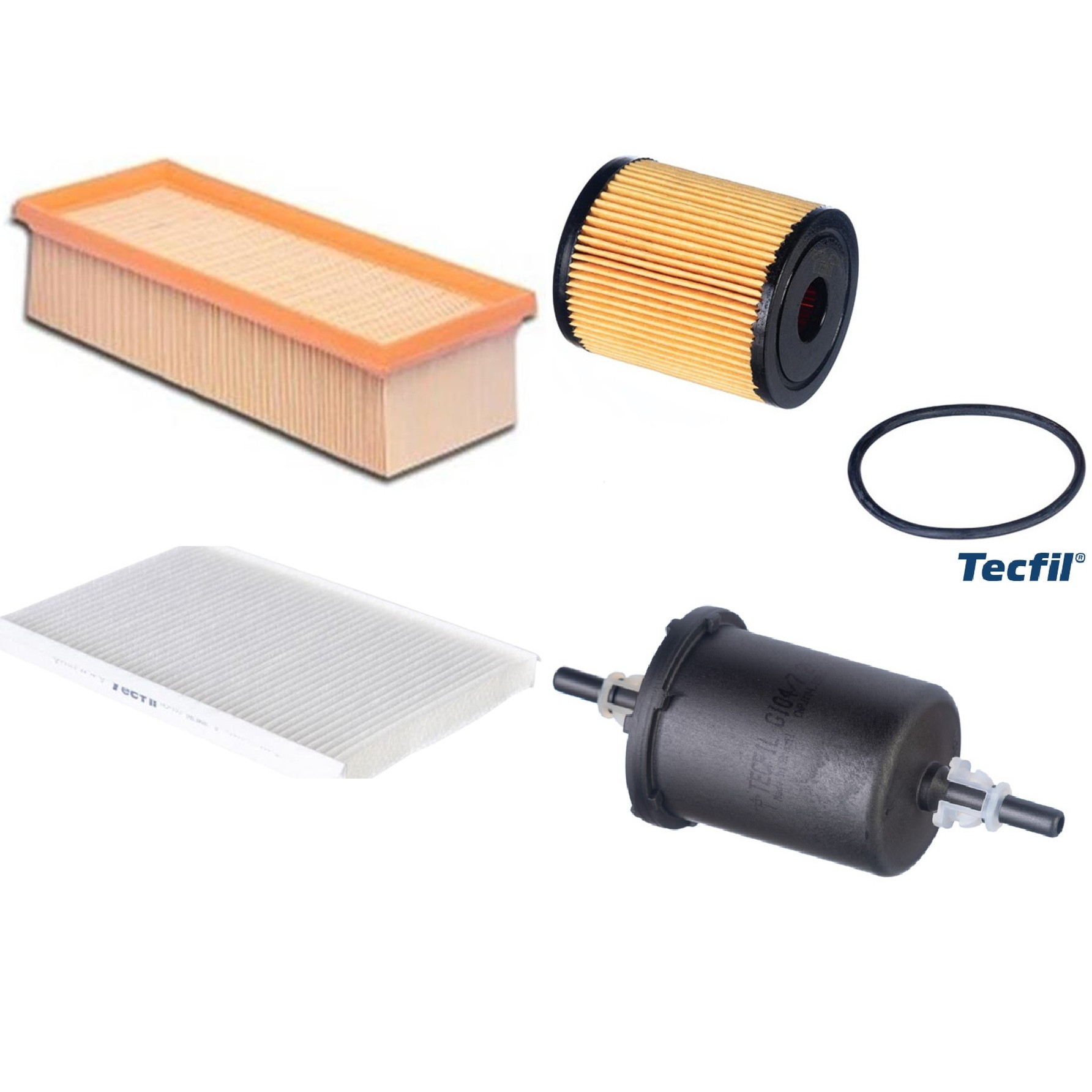 Kit Filtros de Ar do Motor, Óleo, Cabine e Combustível - Tecfil - ACP103 / ARL4152 / GI04/7 / PEL119