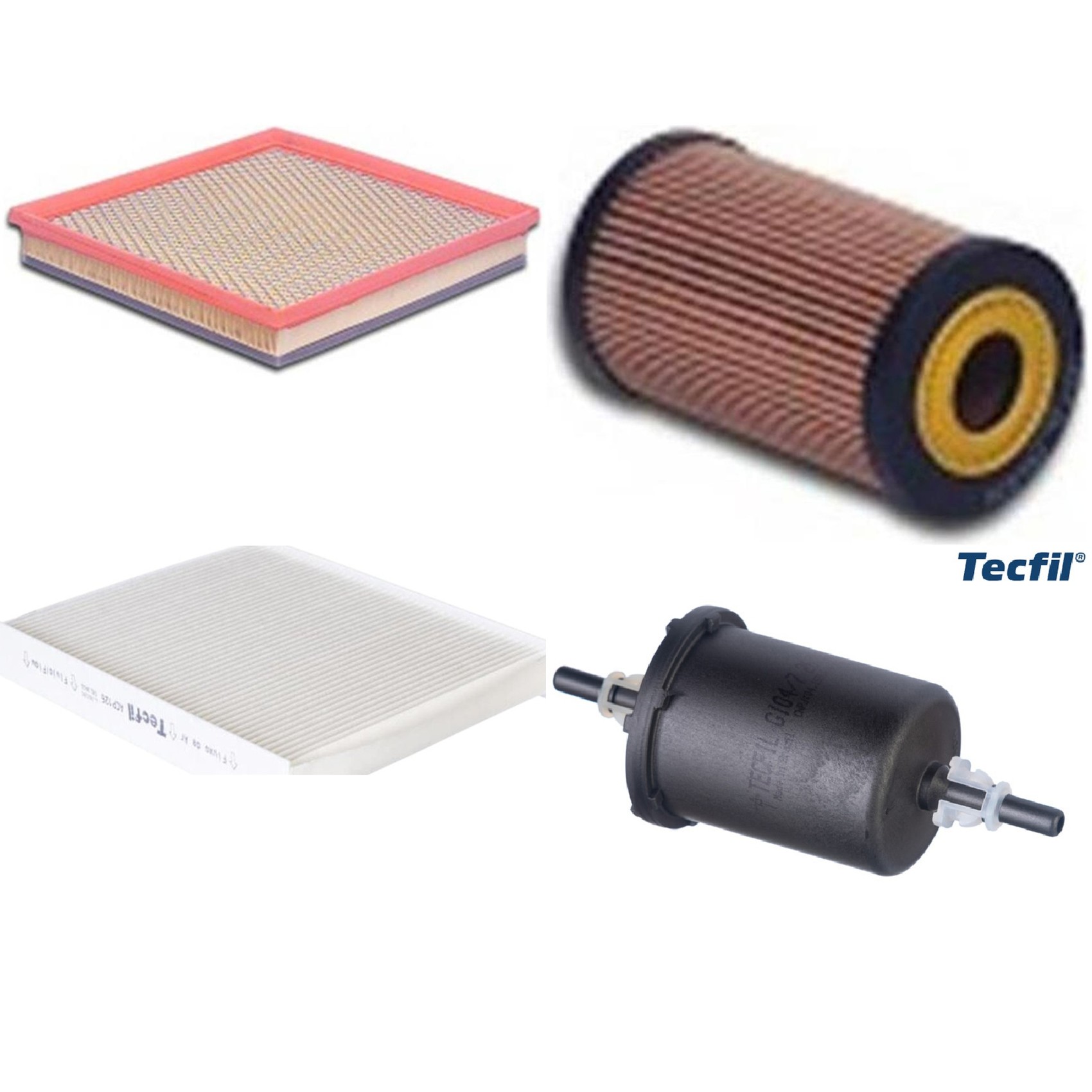 Kit Filtros de Ar do Motor, Óleo, Cabine e Combustível - Tecfil - ACP126 / ARL8828 / GI04/7 / PEL674