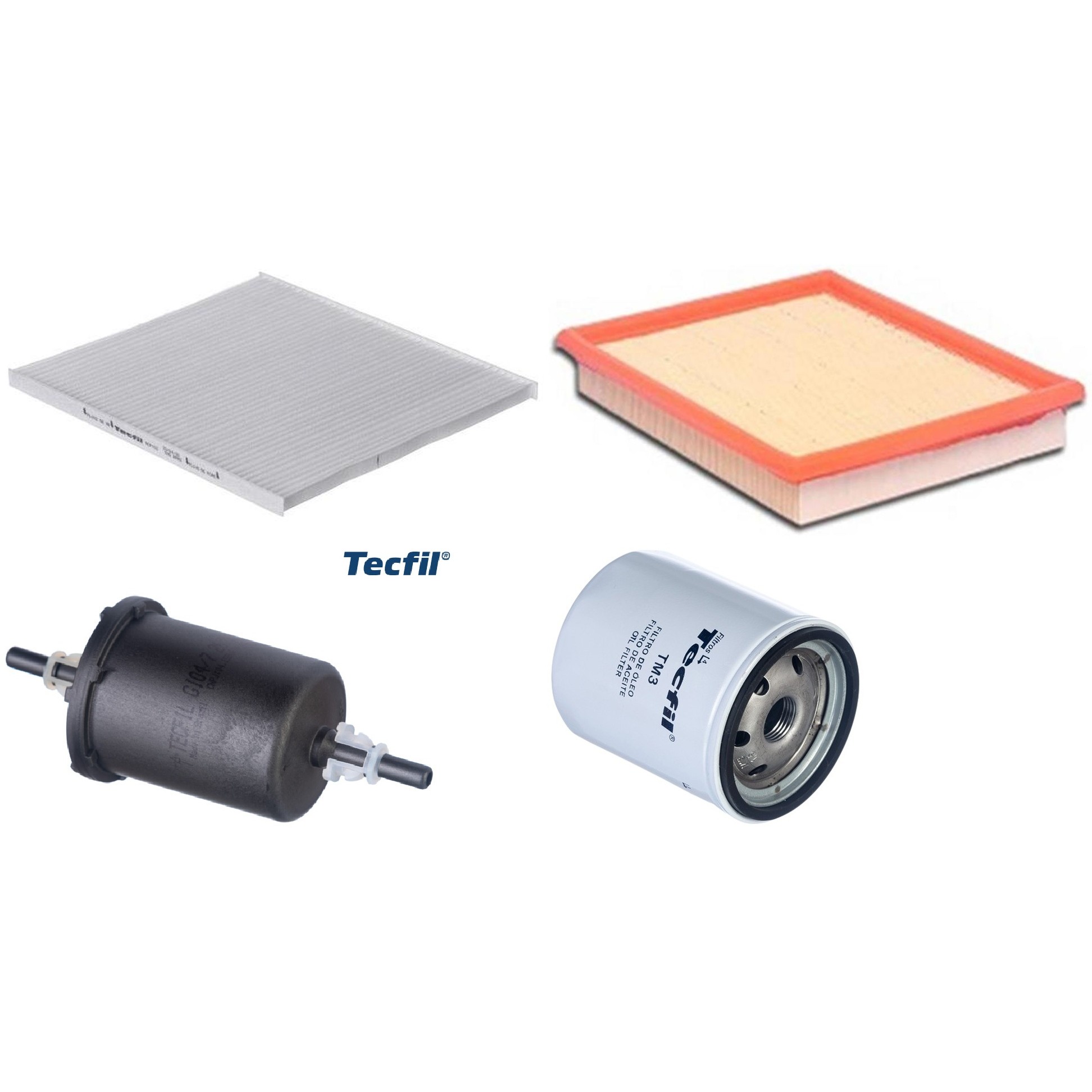 Kit Filtros de Ar do Motor, Óleo, Cabine e Combustível - Tecfil - ACP100 / ARL4150 / GI04/7 / PSL18M-(TM3)