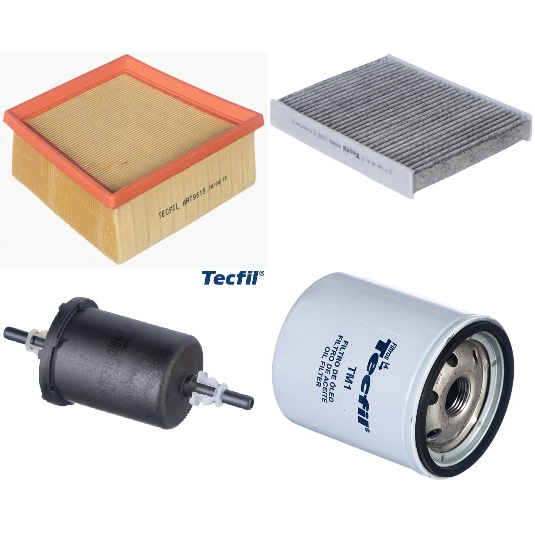 Kit Filtros de Ar do Motor, Óleo, Cabine e Combustível - Tecfil - ACA202 / ART9615 / GI04/7 / PSL34M-(TM1)