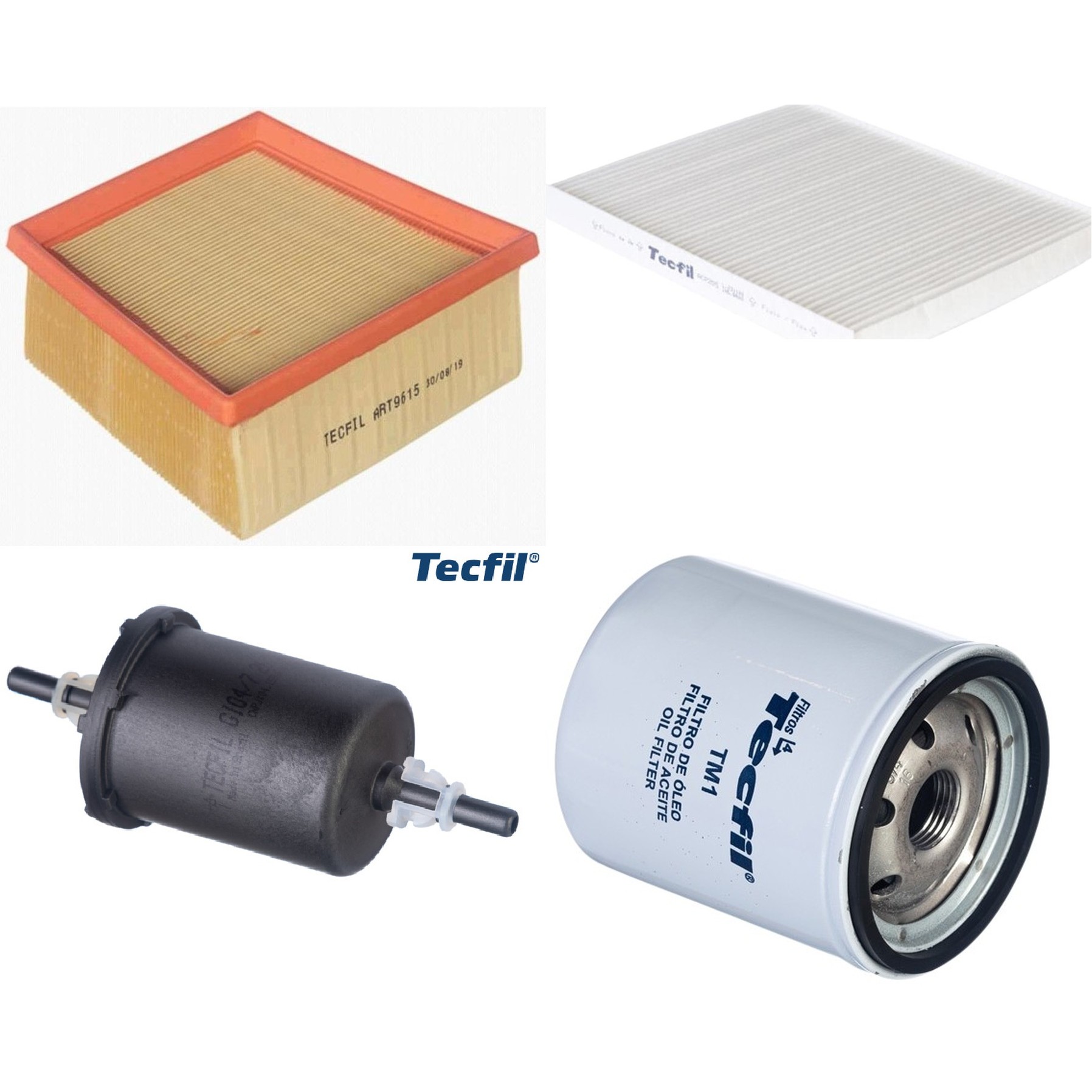Kit Filtros de Ar do Motor, Óleo, Cabine e Combustível - Tecfil - ACP205 / ART9615 / GI04/7 / PSL34M-(TM1)