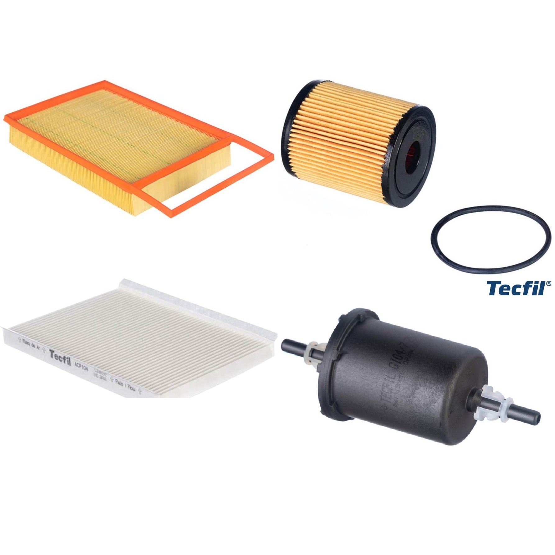 Kit Filtros de Ar do Motor, Óleo, Cabine e Combustível - Tecfil - ACP104 / ARL4154 / GI04/7 / PEL119