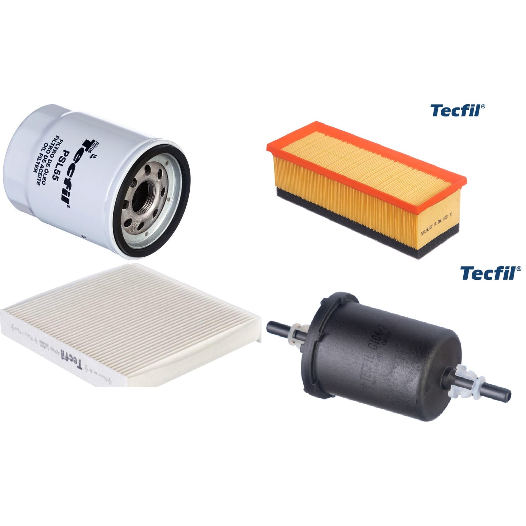 Kit Filtros de Ar do Motor, Óleo, Cabine e Combustível - Tecfil - ACP906 / ARL4152/1 / GI04/7 / PSL55
