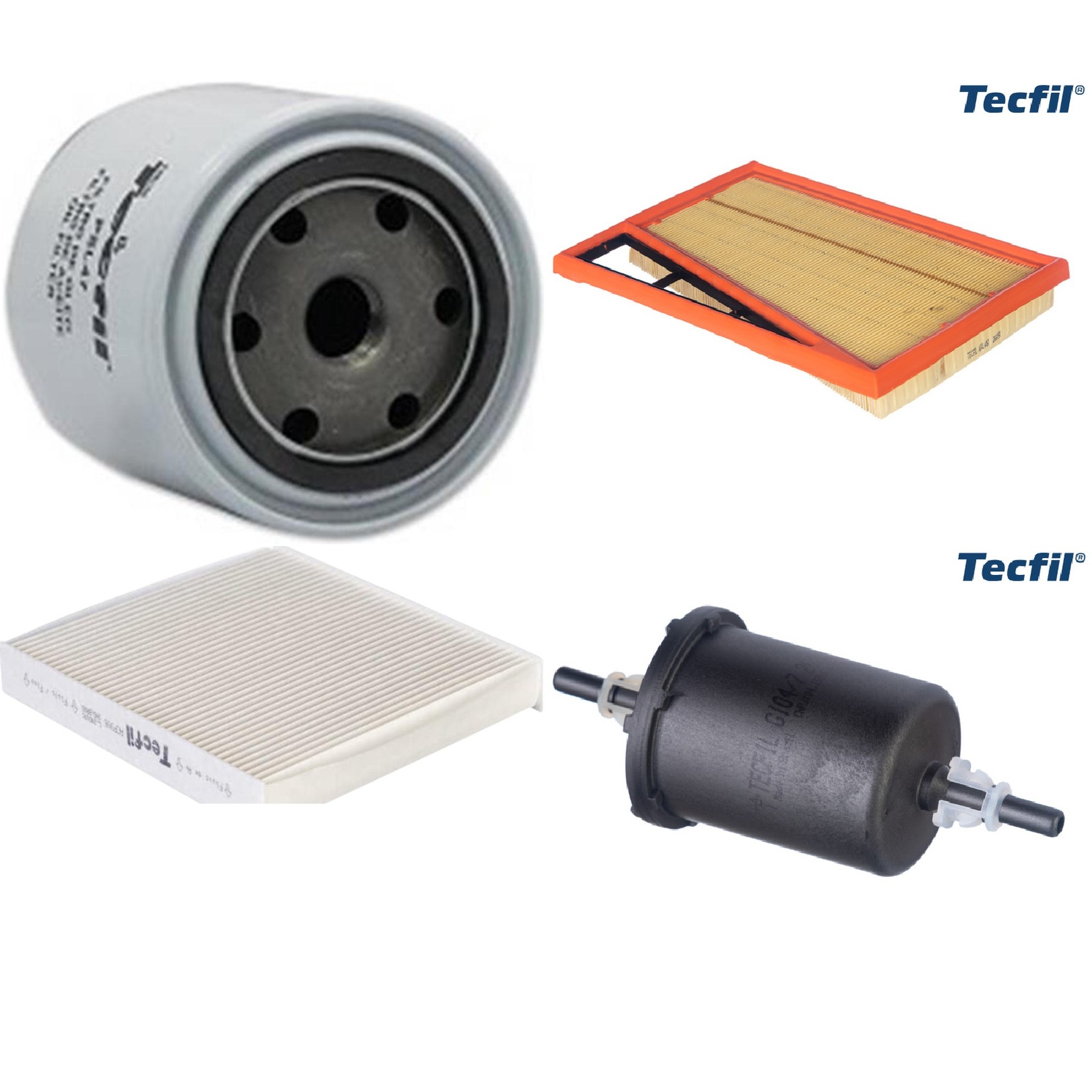 Kit Filtros de Ar do Motor, Óleo, Cabine e Combustível - Tecfil - ACP906 / ARL4161 / GI04/7 / PSL47