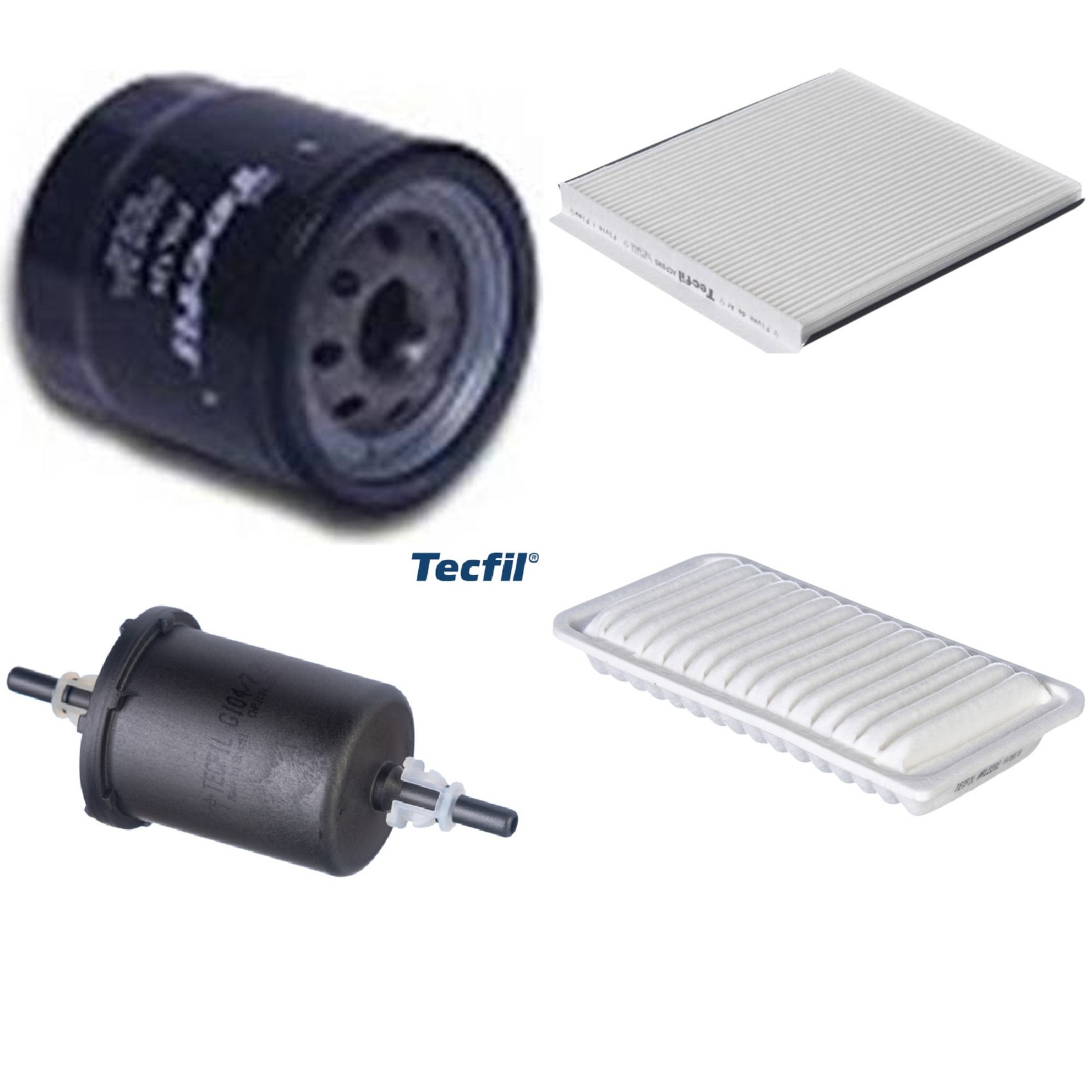 Kit Filtros de Ar do Motor, Óleo, Cabine e Combustível - Tecfil - ACP885 / ARL2202 / GI04/7 / PSL129