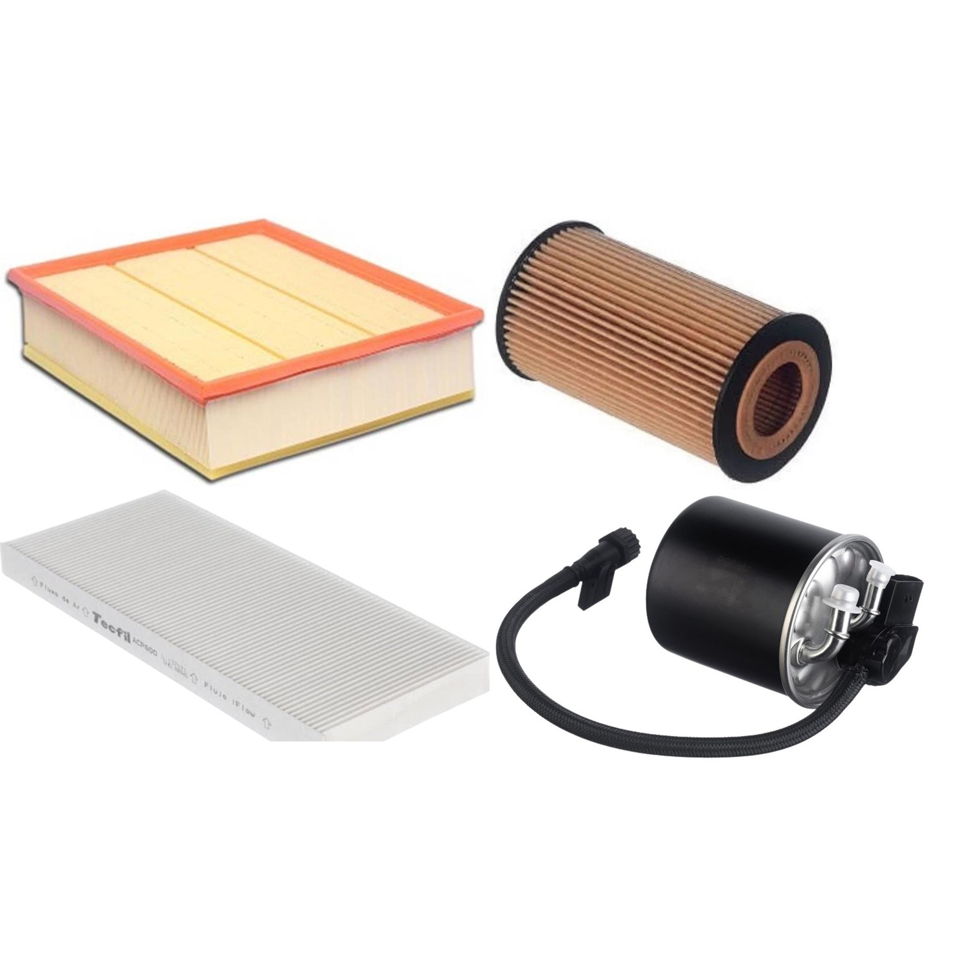 Kit Filtros de Ar do Motor, Óleo, Cabine e Combustível - Tecfil - ACP600 / ARL5310 / PEL676 / PSC884