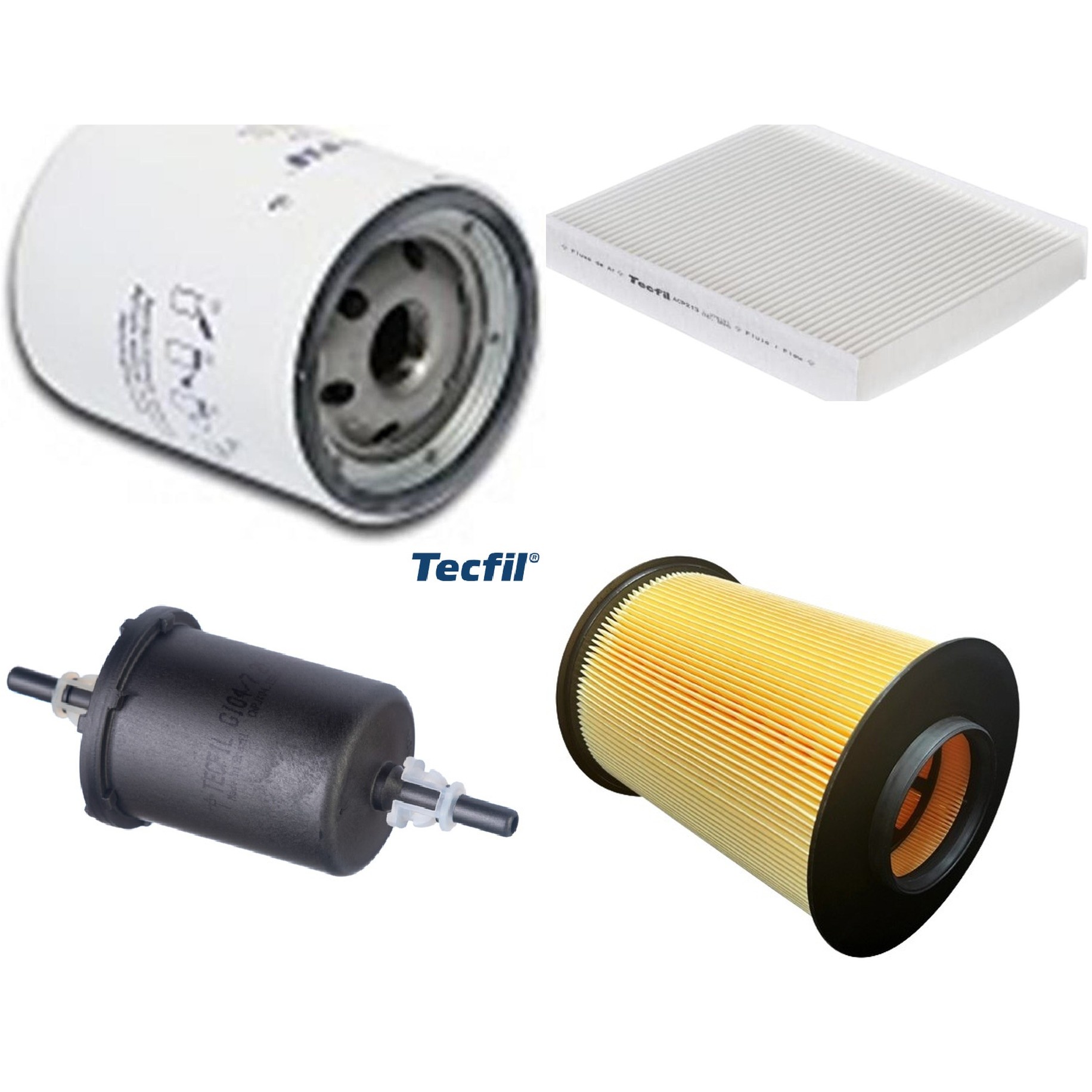 Kit Filtros de Ar do Motor, Óleo, Cabine e Combustível - Tecfil - ACP213 / ARS5196/1 / GI04/7 / PSL147