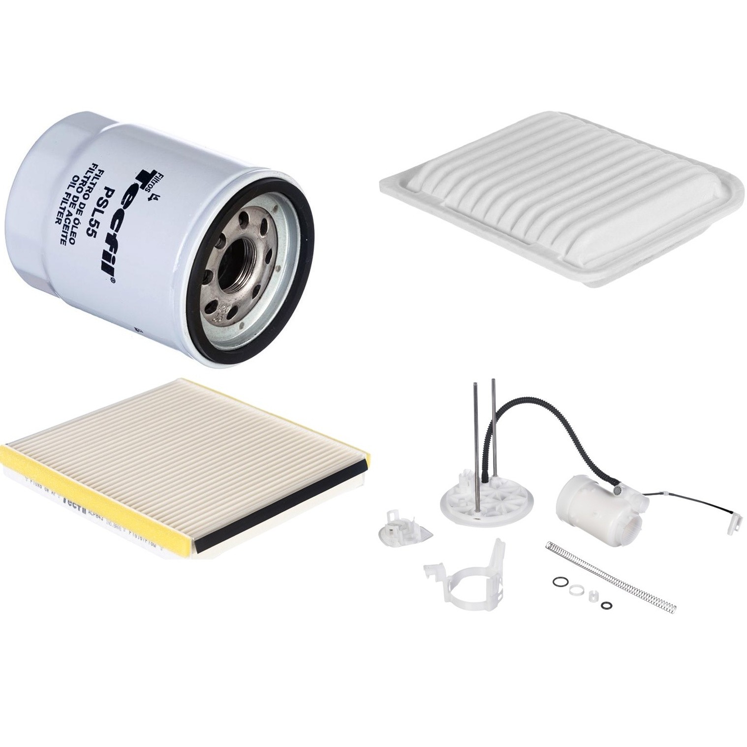 Kit Filtros de Ar do Motor, Óleo, Cabine e Combustível - Tecfil - ACP843 / ARL9682 / FBT2367 / PSL55