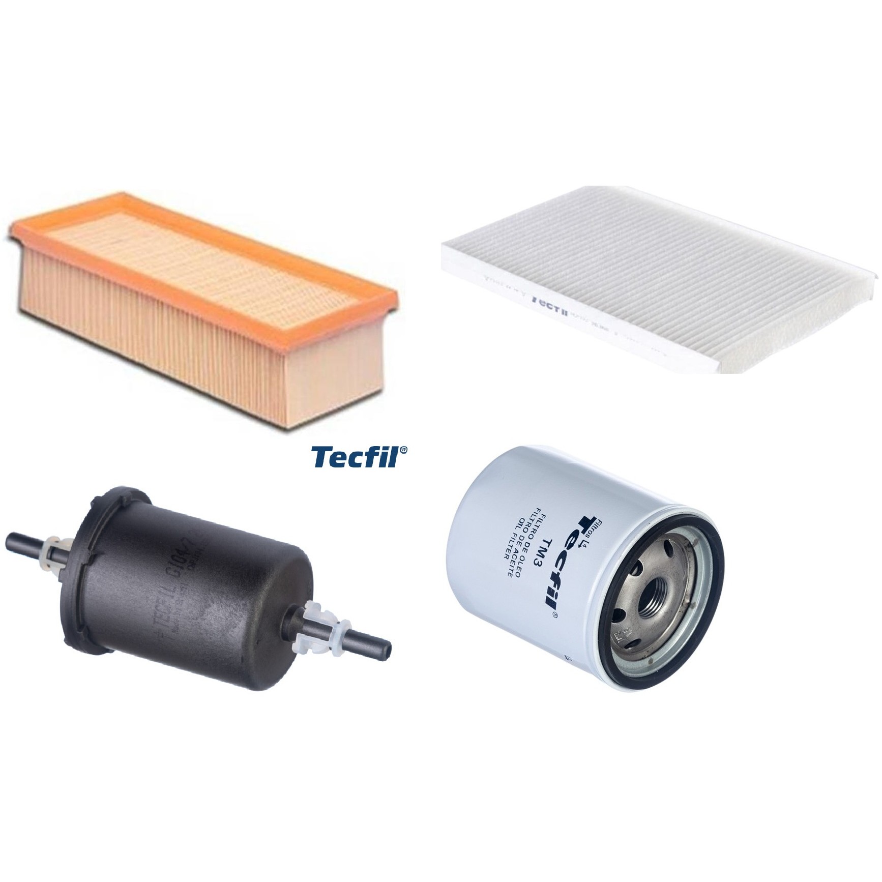 Kit Filtros de Ar do Motor, Óleo, Cabine e Combustível - Tecfil - ACP103 / ARL4152 / GI04/7 / PSL18M-(TM3)