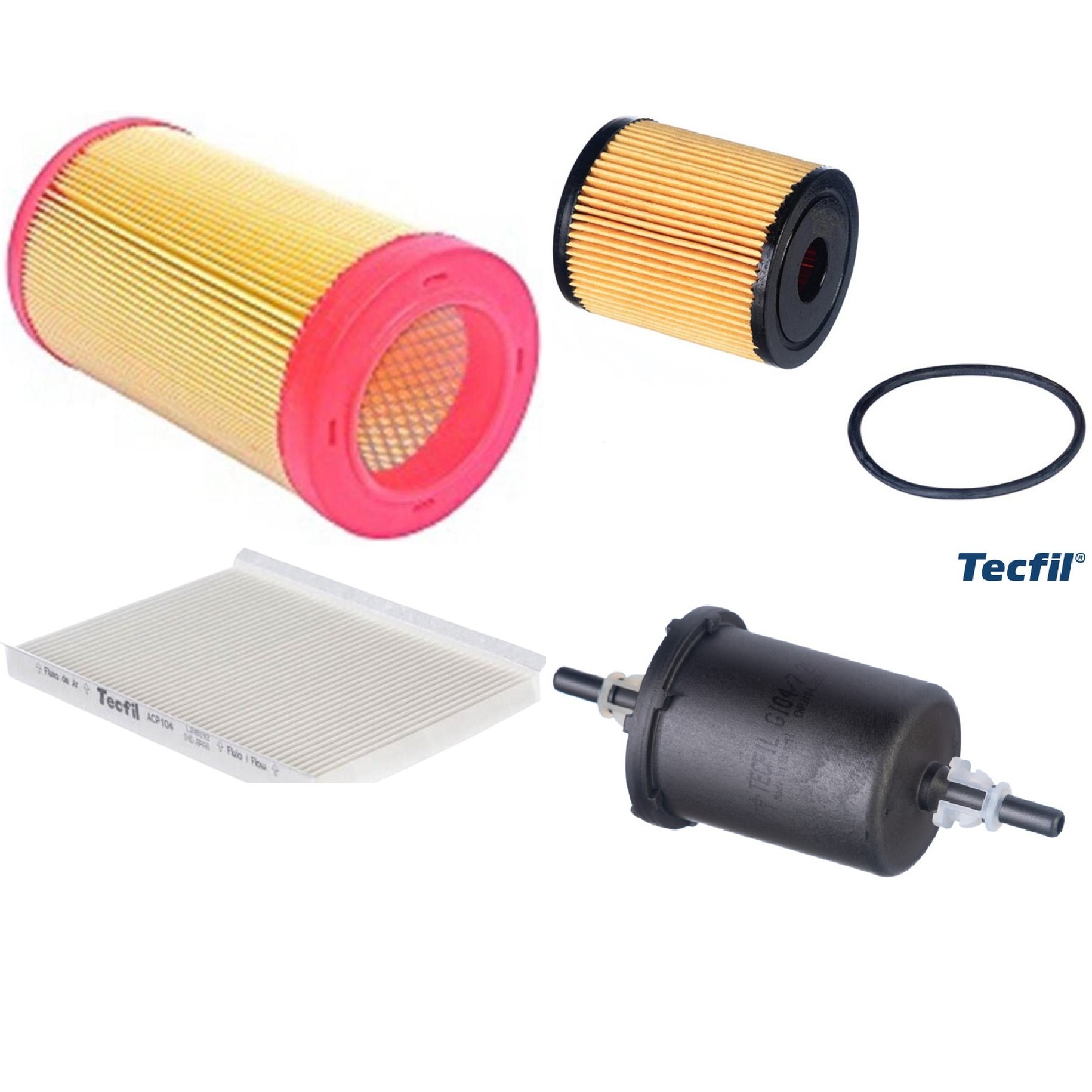 Kit Filtros de Ar do Motor, Óleo, Cabine e Combustível - Tecfil - ACP104 / ARS5187 / GI04/7 / PEL119