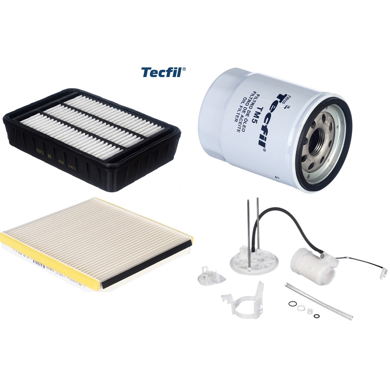 Kit Filtros de Ar do Motor, Óleo, Cabine e Combustível - Tecfil - ACP843 / ARL4144 / FBT2367 / PSL55M-(TM5)